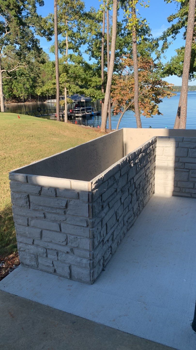 Outdoor Kitchen on Lake Keowee by Xtreme Concrete Services