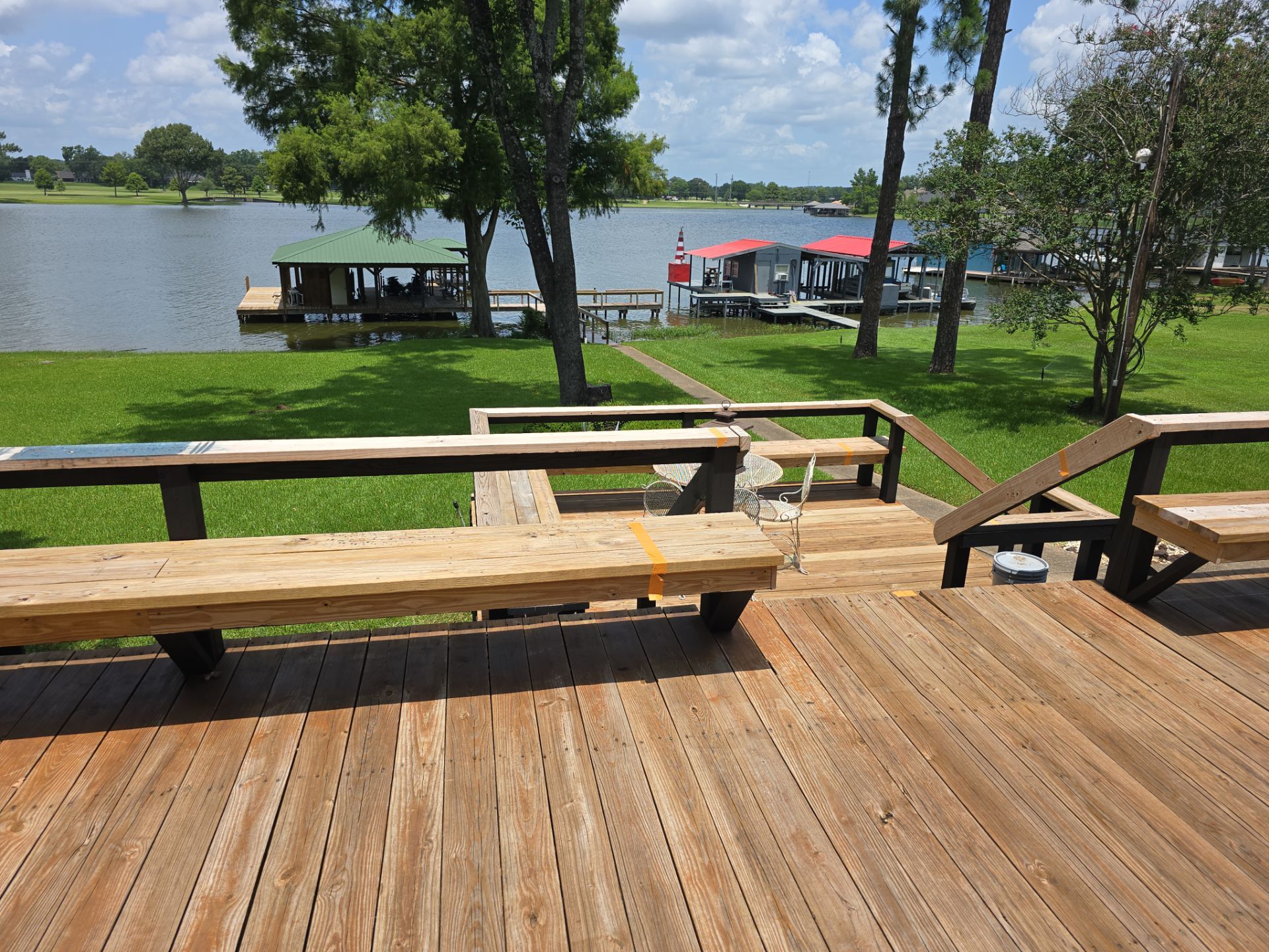 Lake House Deck Restaining in Flint, Texas by Quality Coats Painting