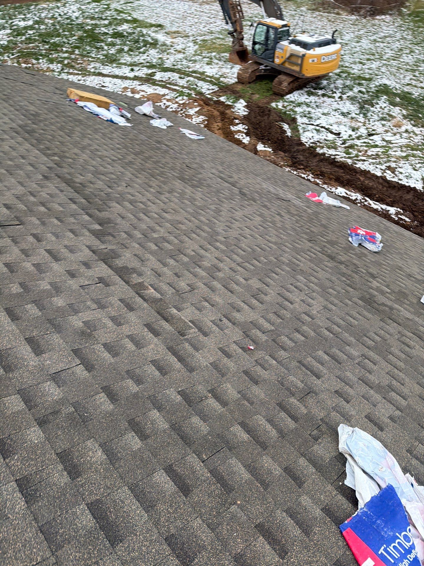 Residential Roofing Installation using GAF Timberline HDZ Weathered Wood by Rainstoppers Roofing