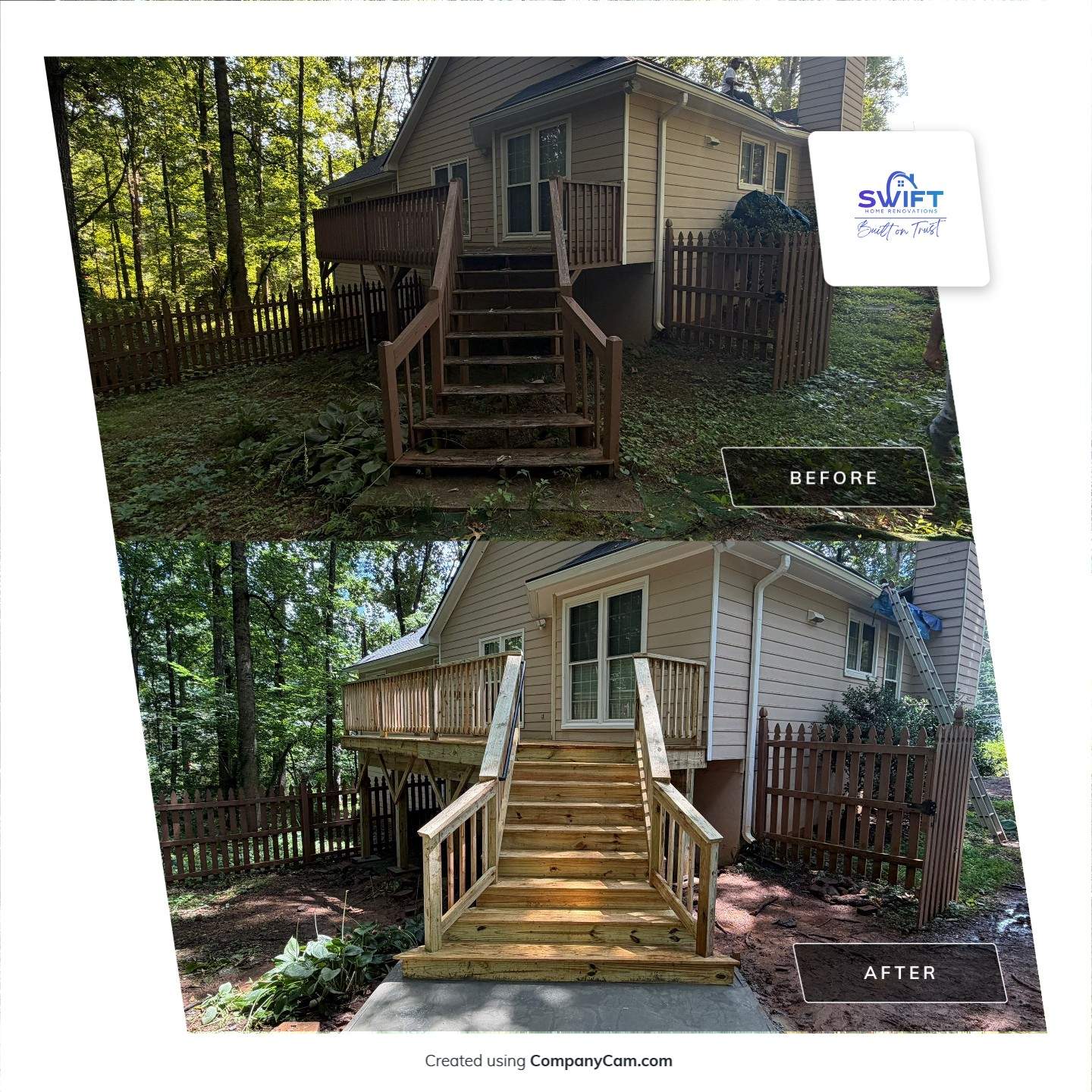 Marietta Deck Replacement with Pressure-Treated Wood and New Stairs by Swift Home Renovations