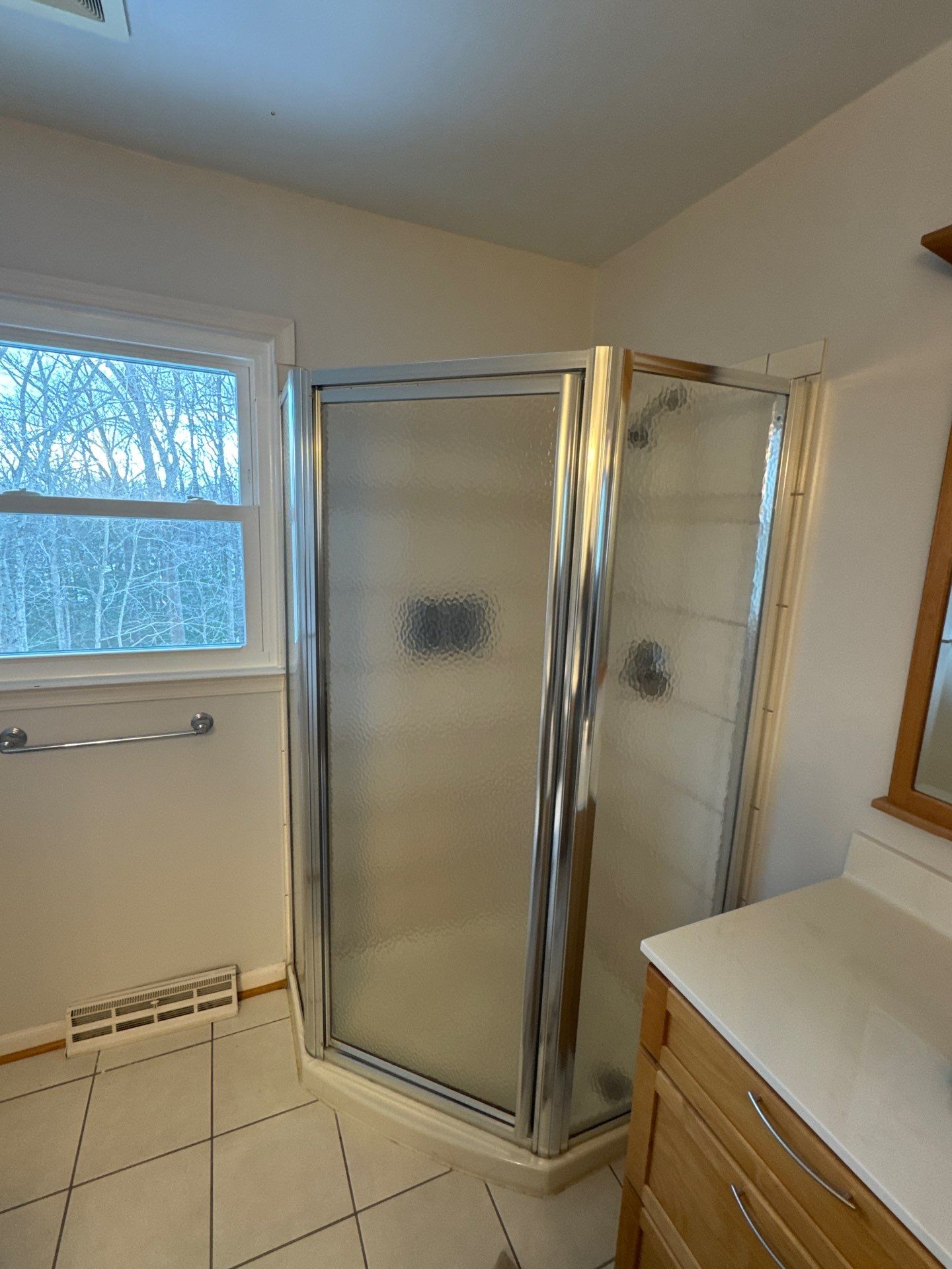 Shower remodel and cabinet installation by Window Depot of Annapolis
