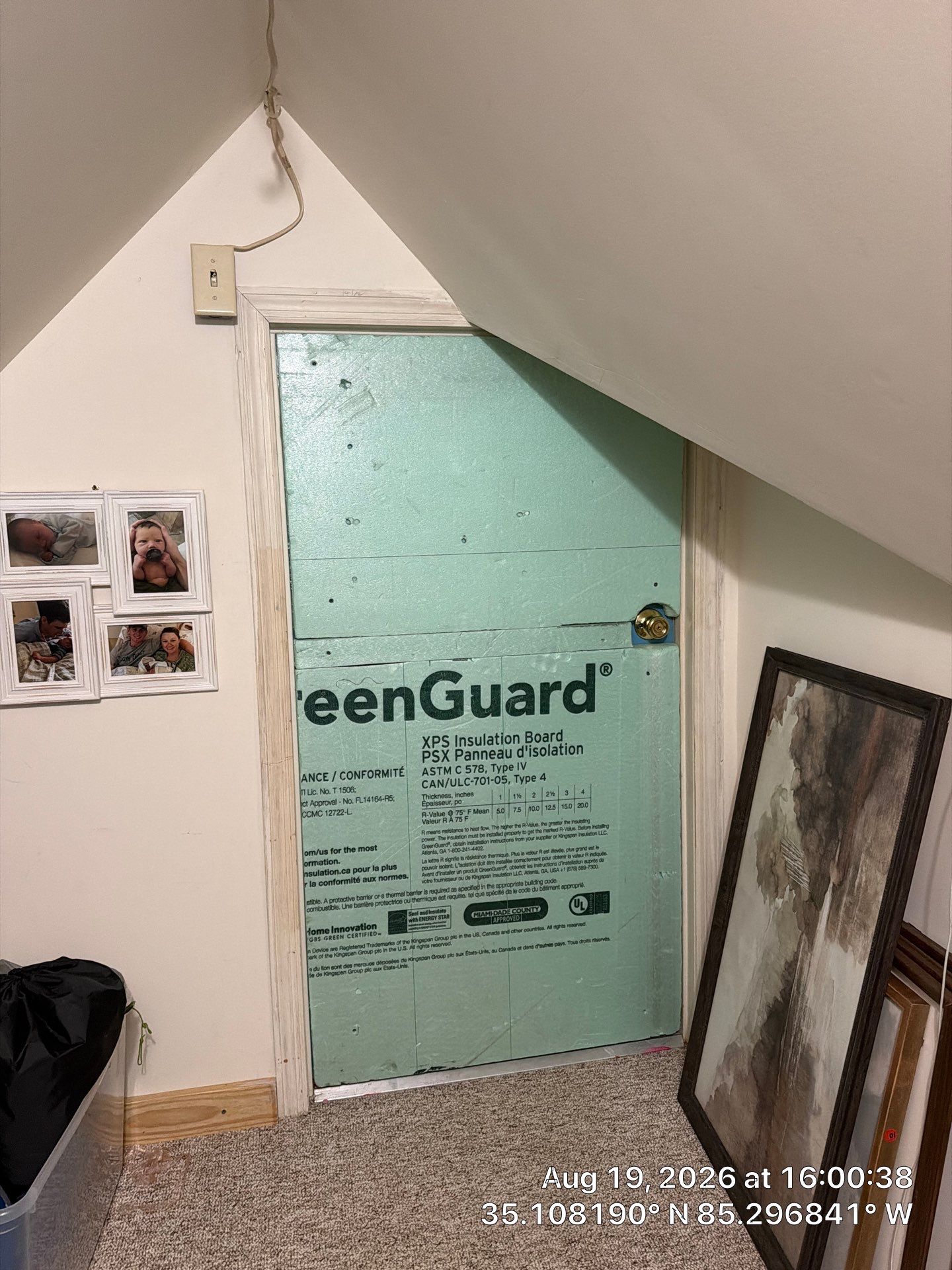 Attic Storage Access Insulation Using GreenGuard XPS Board in Chattanooga by CompanyCam Sales Demo