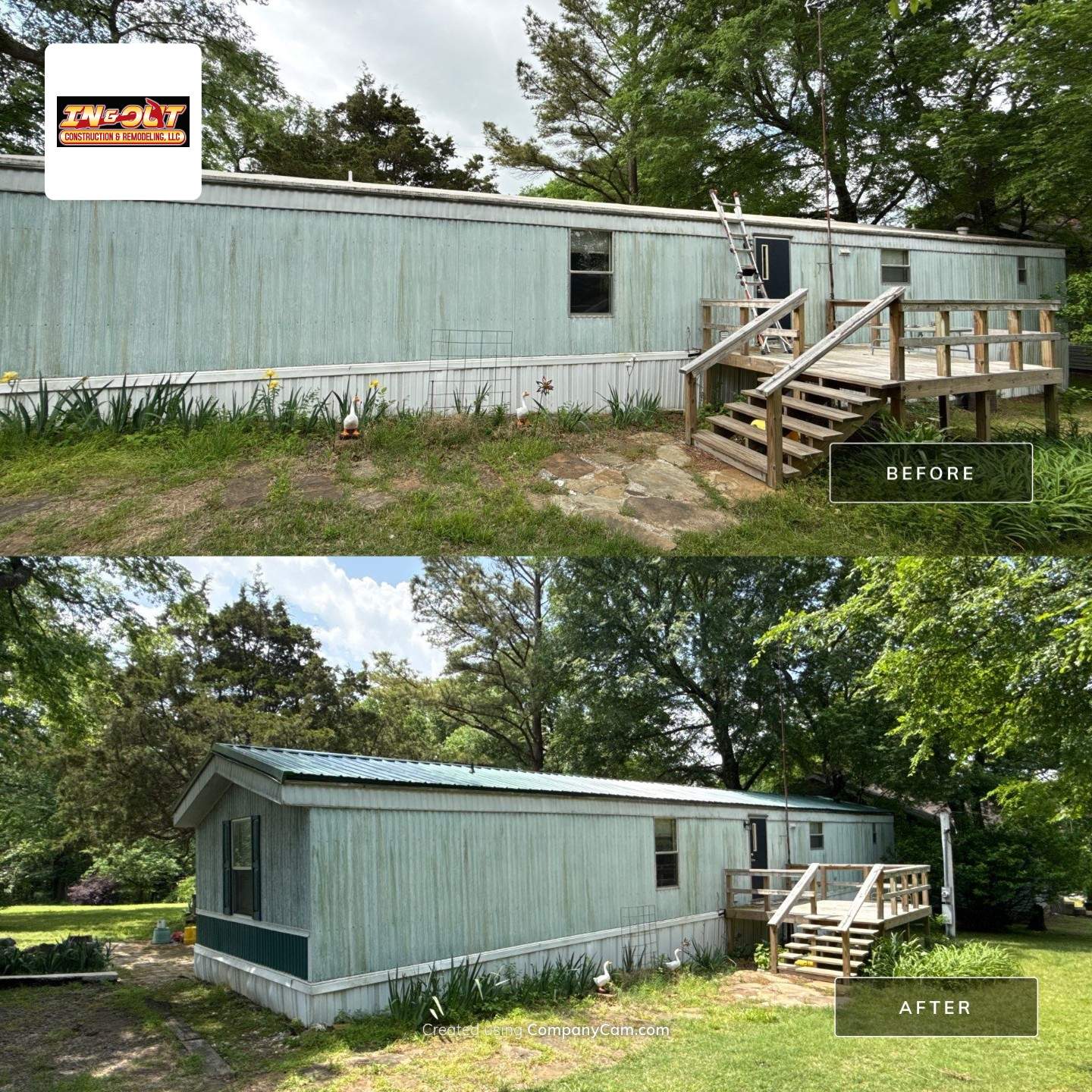 Metal roof installation by In & Out Construction & Remodeling, LLC