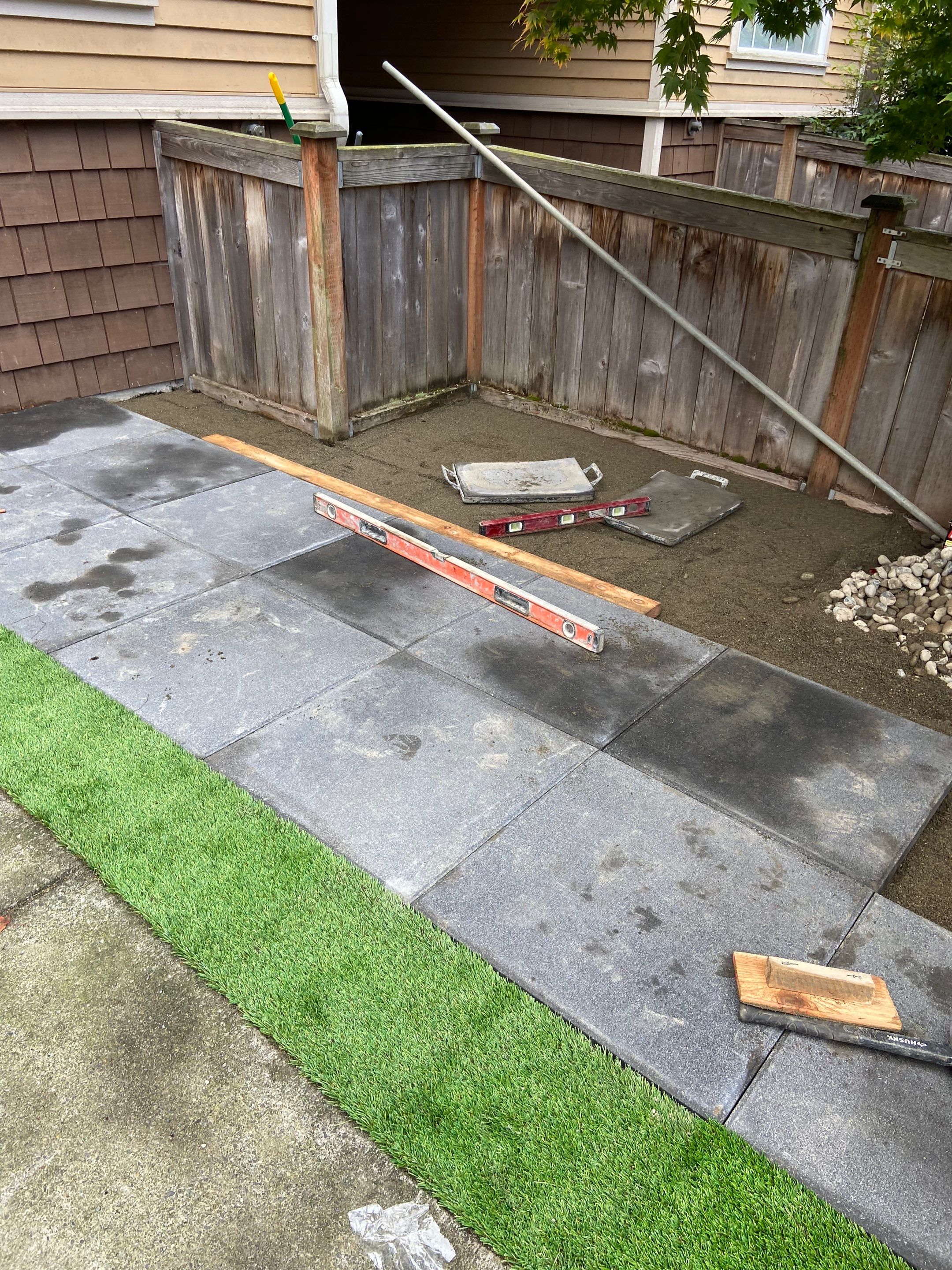 Paver Walkway & Turf Installation | Seattle  by Jireh Asphalt & Concrete Inc 