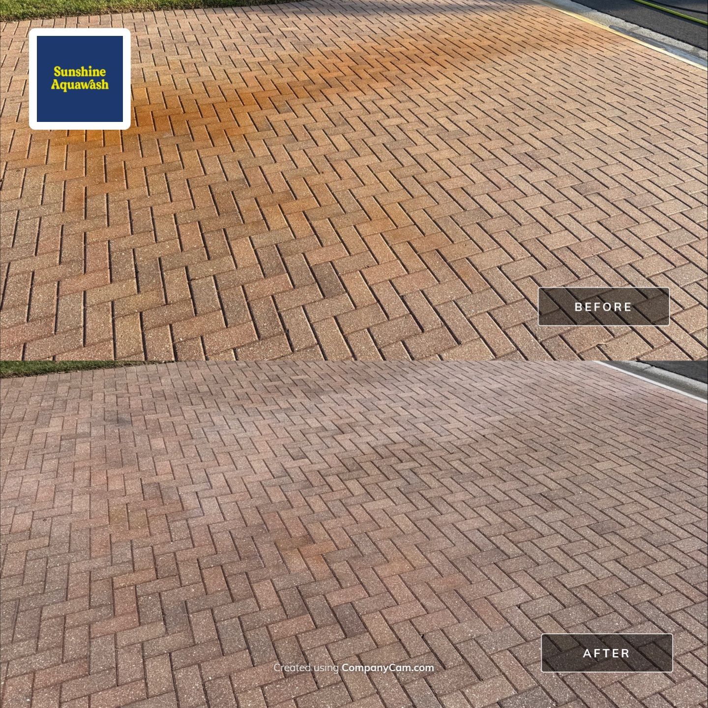 Paver Driveway & Rust Stain Removal – Oakleaf Hammock Community, Ellenton, FL by Sunshine AquaWash