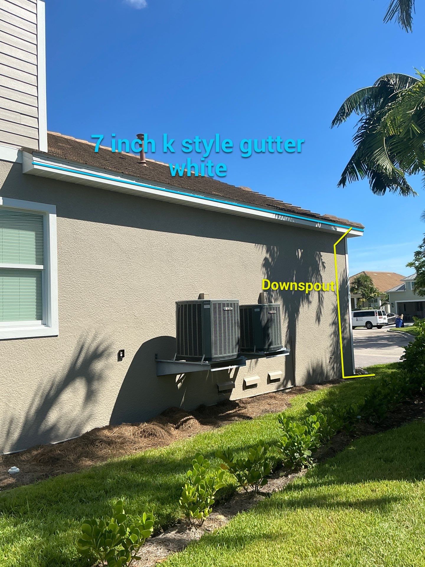 Bronze Downspouts & 7-Inch K-style Seamless Gutter Installation in Fort Myers FL by Gutter Professors