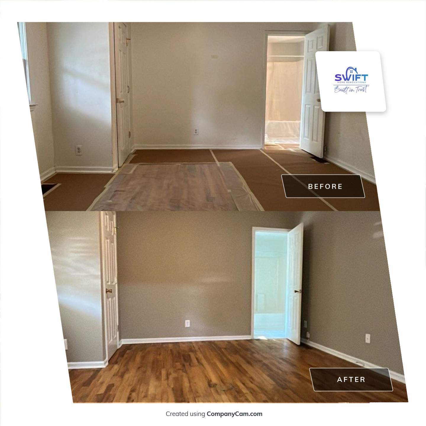 Atlanta Interior Renovation Featuring Hardwood Floors and New Paint by Swift Home Renovations