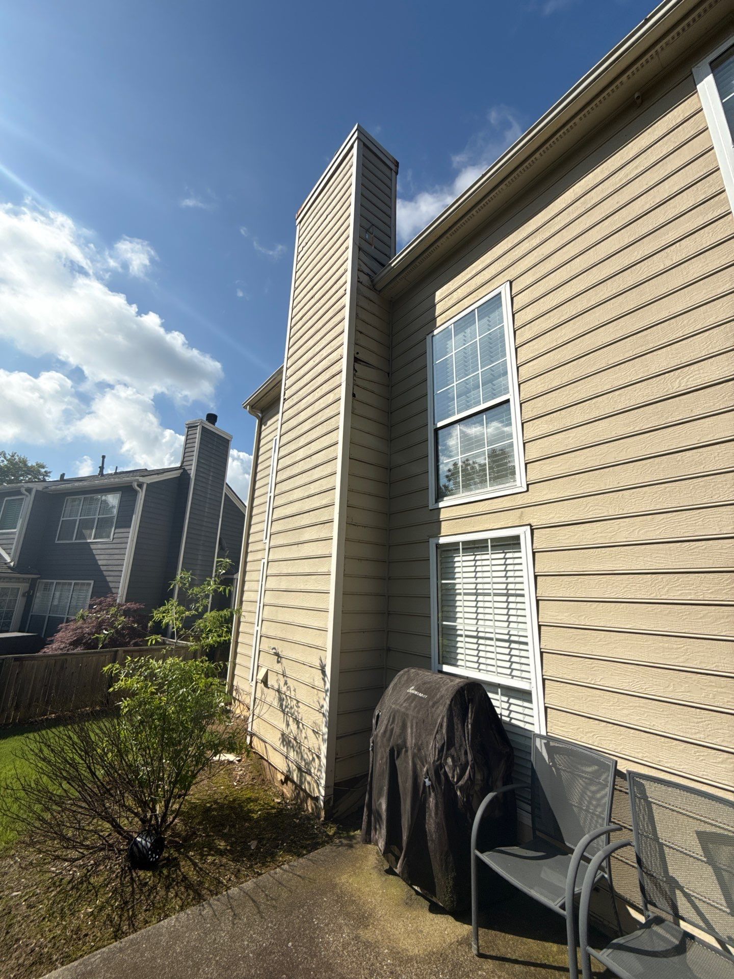 Chimney Siding Replacement and Exterior Painting in Duluth, GA by Nelson Exteriors 