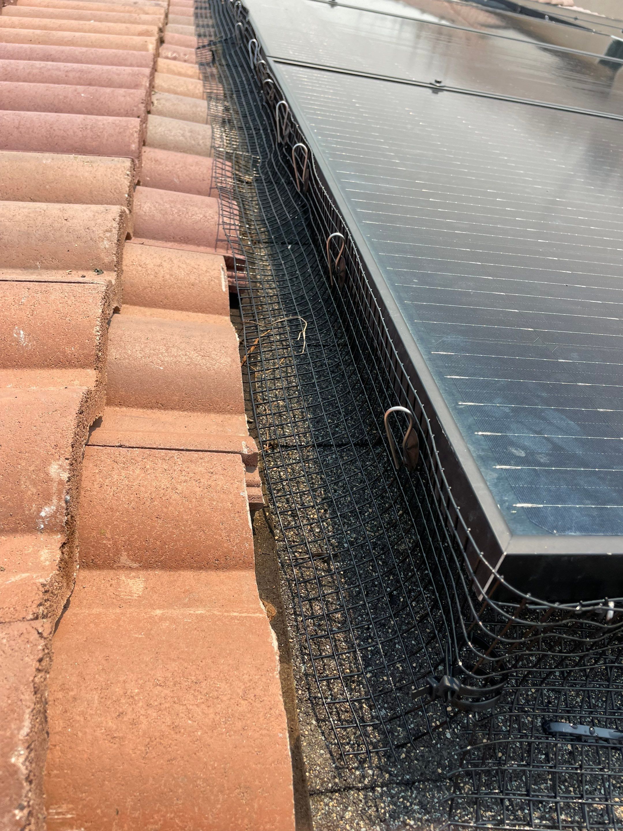 Solar Panel Bird Proofing in Ontario Ca by Palm Coast Solar Cleaning