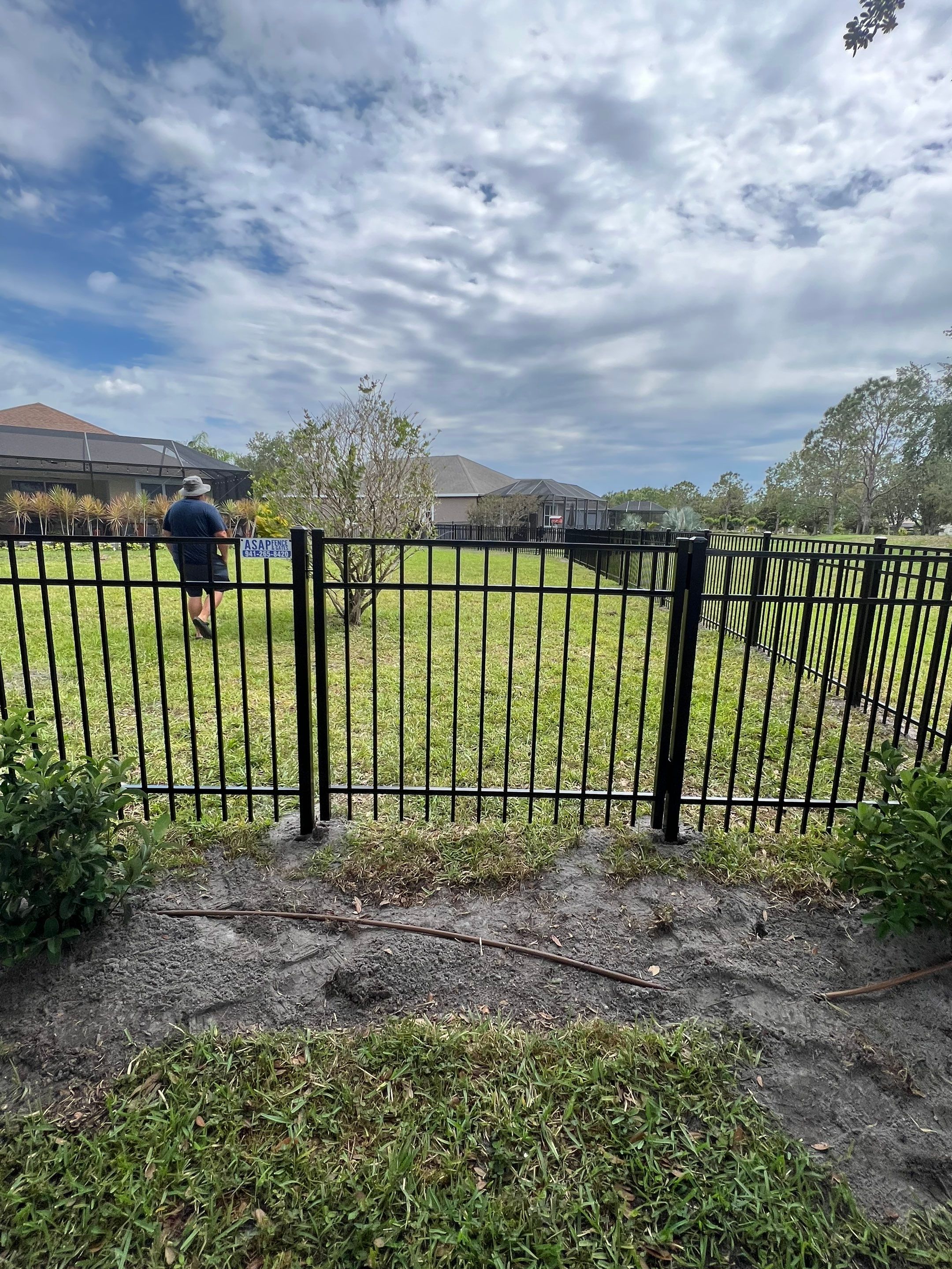 Aluminum Fence Installation using Black 3 Rail Aluminum Fence by Asap fence and gates, LLC