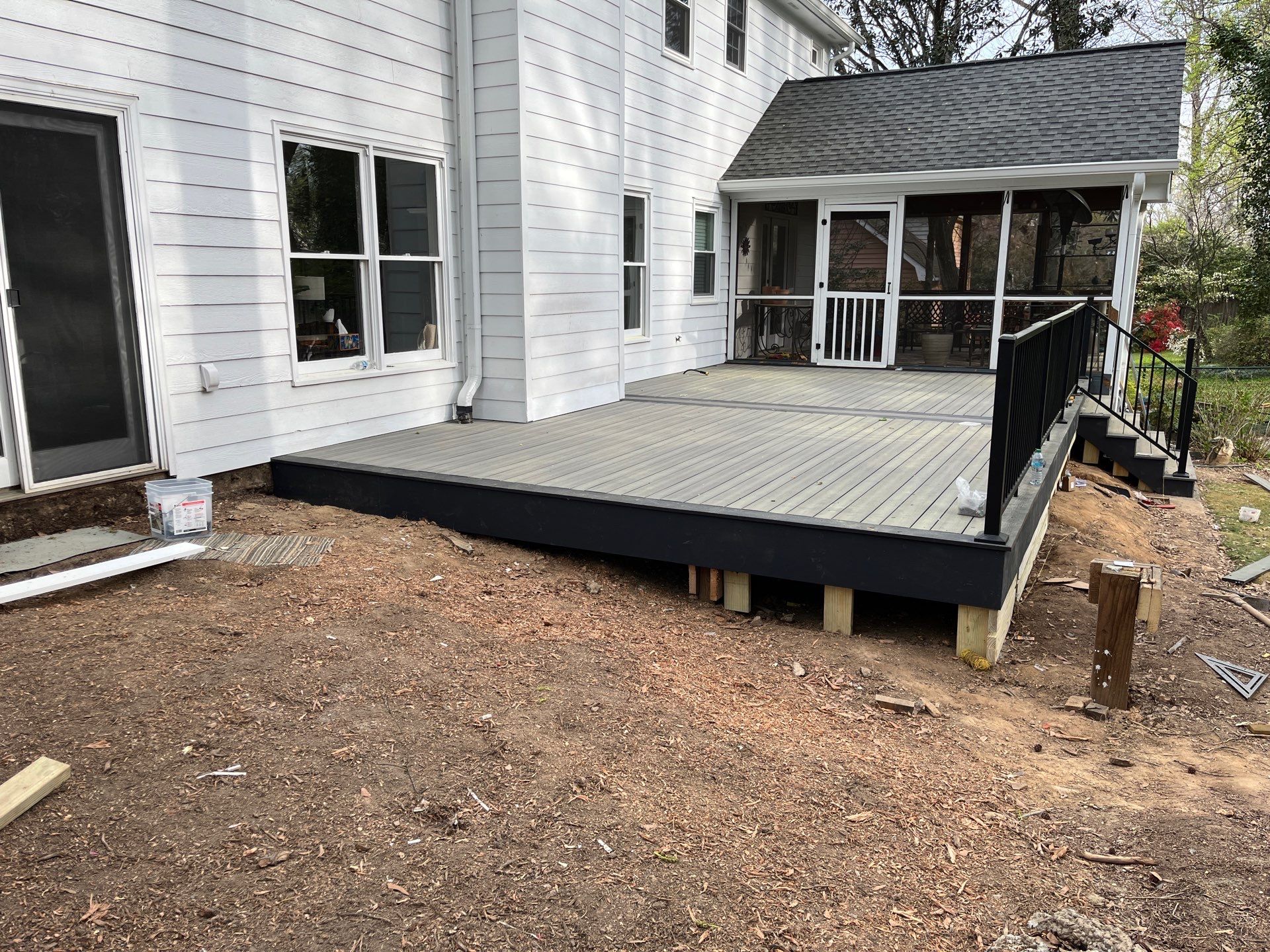 Deck Resurface using Deckorators Voyage Series and ALX Contemporary Cable Railing by Nelson Exteriors 
