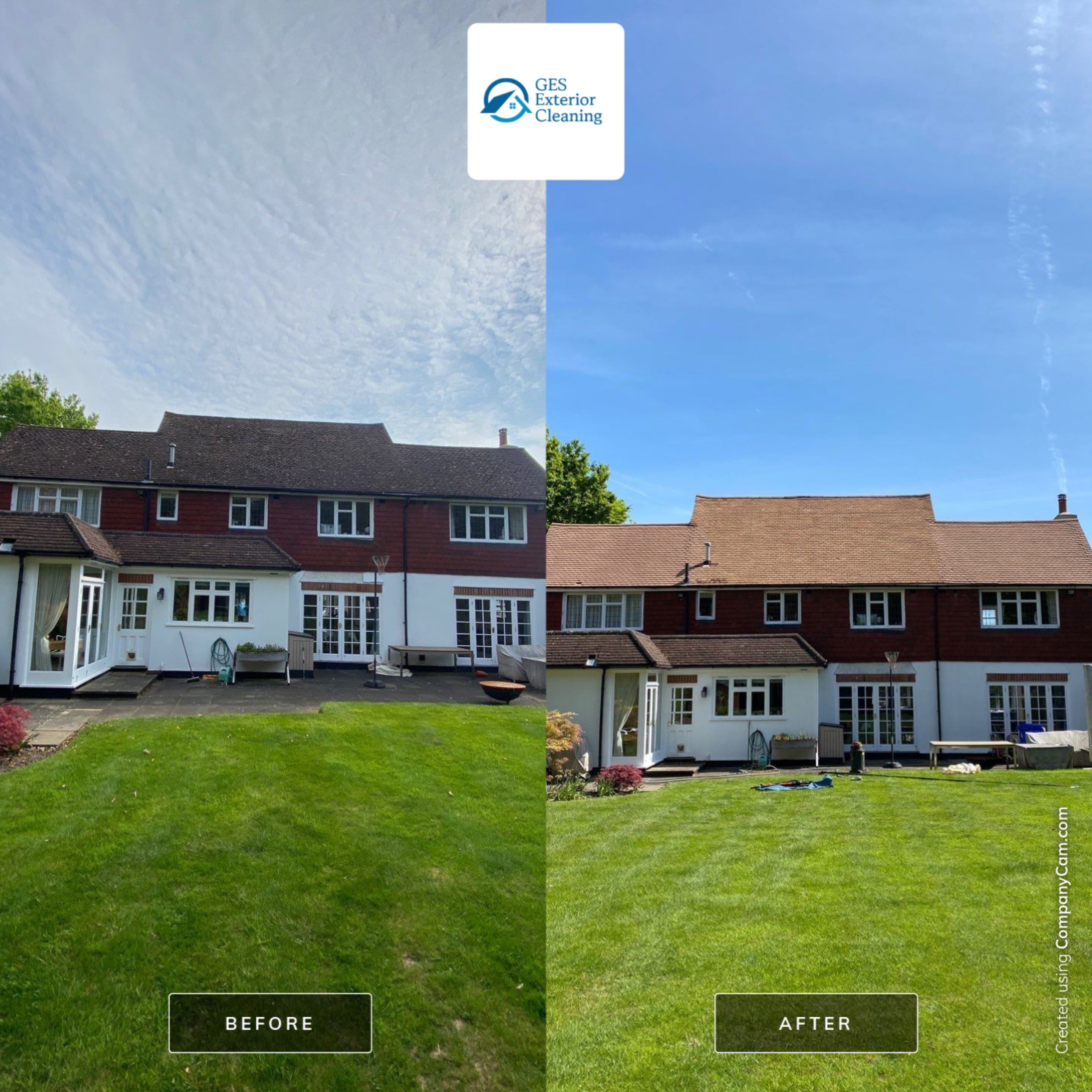 Roof Clean - Moss Removal using Honda 15lpm Low Pressure Washing Machine by Ges Exterior Cleaning ltd