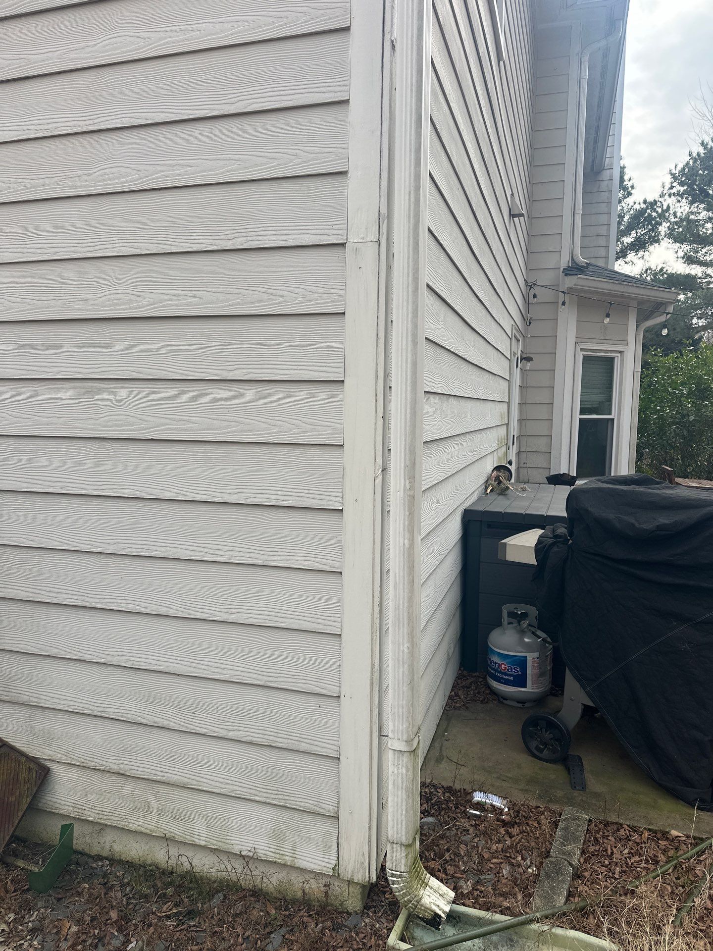 Marietta, GA Chimney Siding, Fascia, and Soffit Replacement using James Hardie Lap Siding, Hardie Trim, and Hardie Panel by Nelson Exteriors 