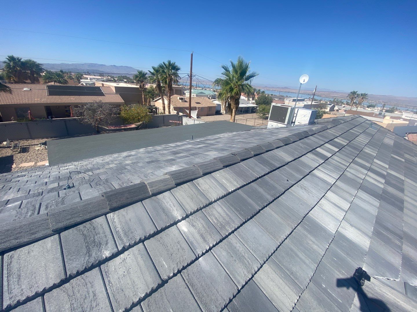Charcoal Blend Concrete Tile by Reimagine Roofing