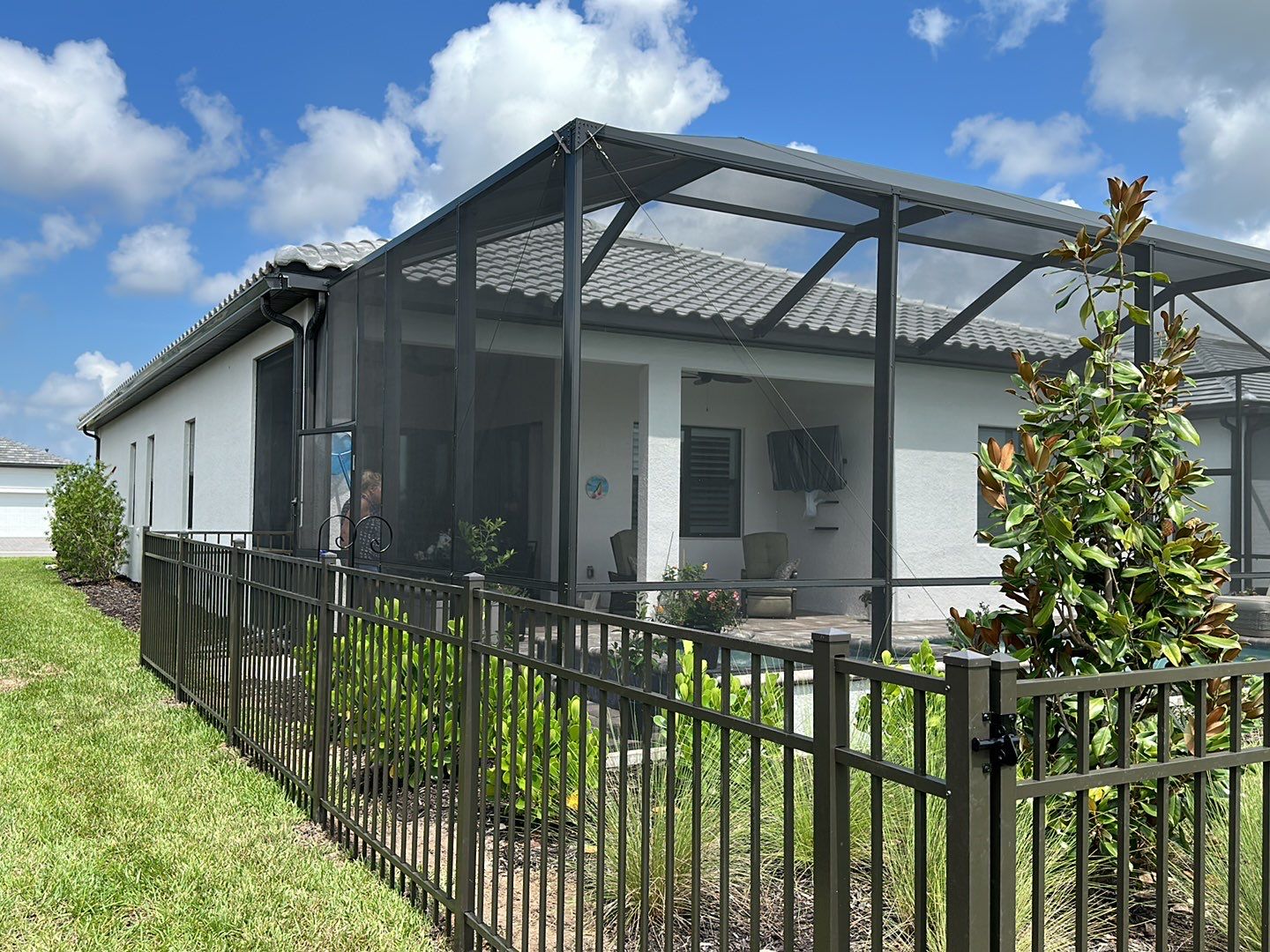 Aluminum Fence Installation using Bronze 3 Rail Aluminum Fence by Asap fence and gates, LLC