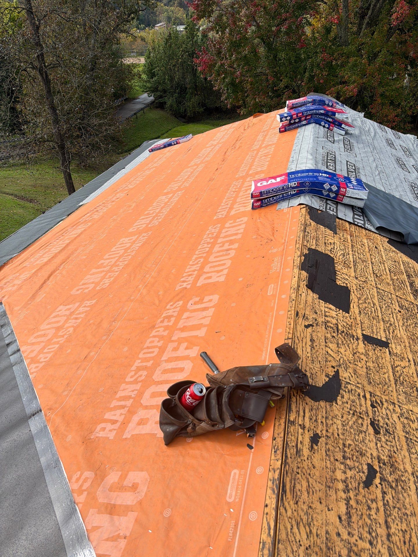 Residential Roofing Installation using GAF Timberline HDZ Shakewood by Rainstoppers Roofing