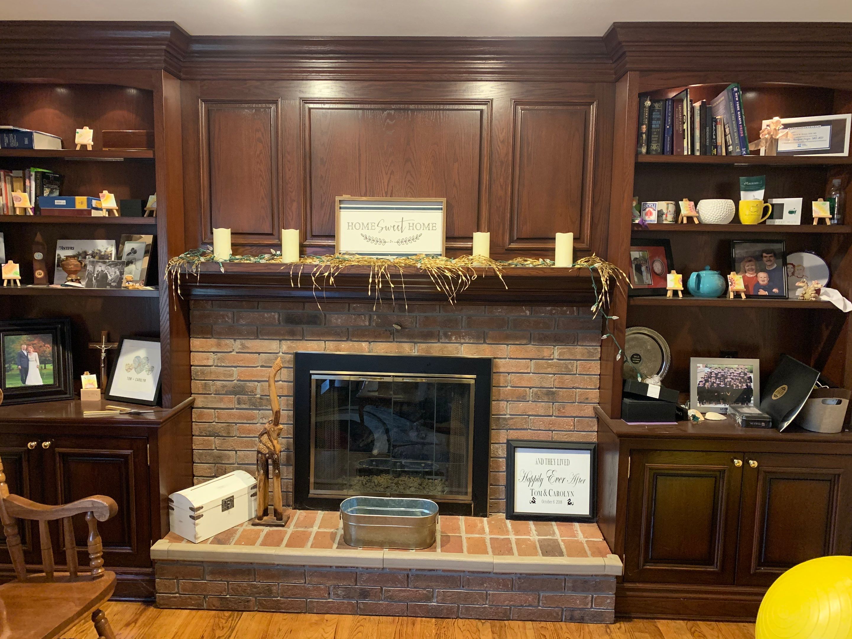 Fireplace/Mantle and Painting Stenciled Walls by Empire Painting Services, LLC