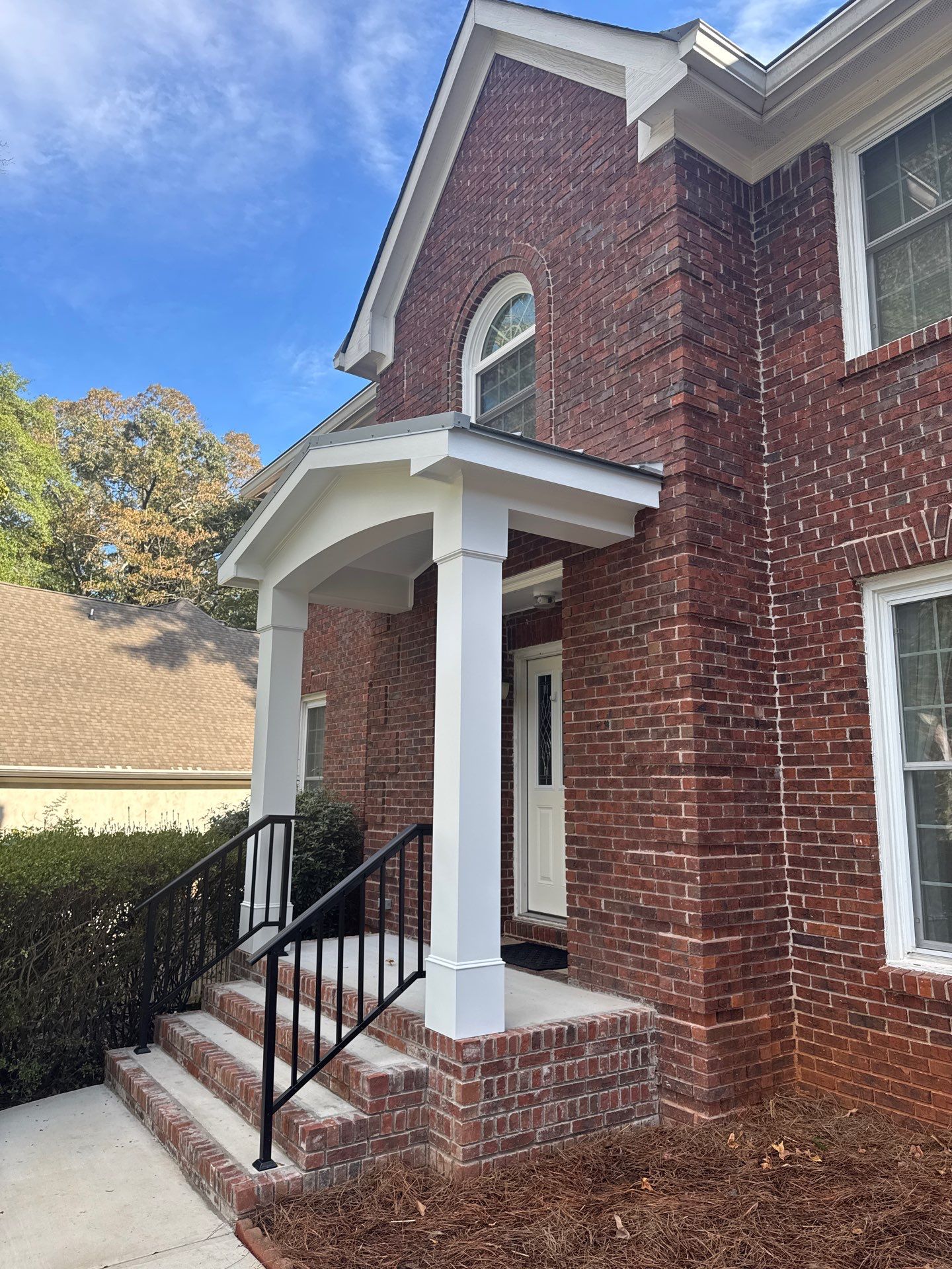 Custom Front Entry Portico Installation in Marietta by Swift Home Renovations 