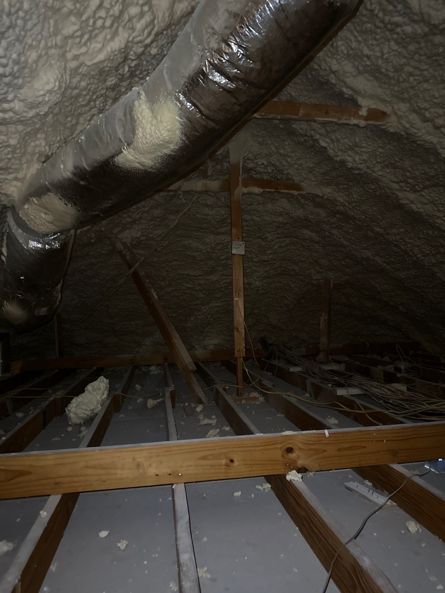Spray foam insulation removal & re spray by Apex Insulation Solutions