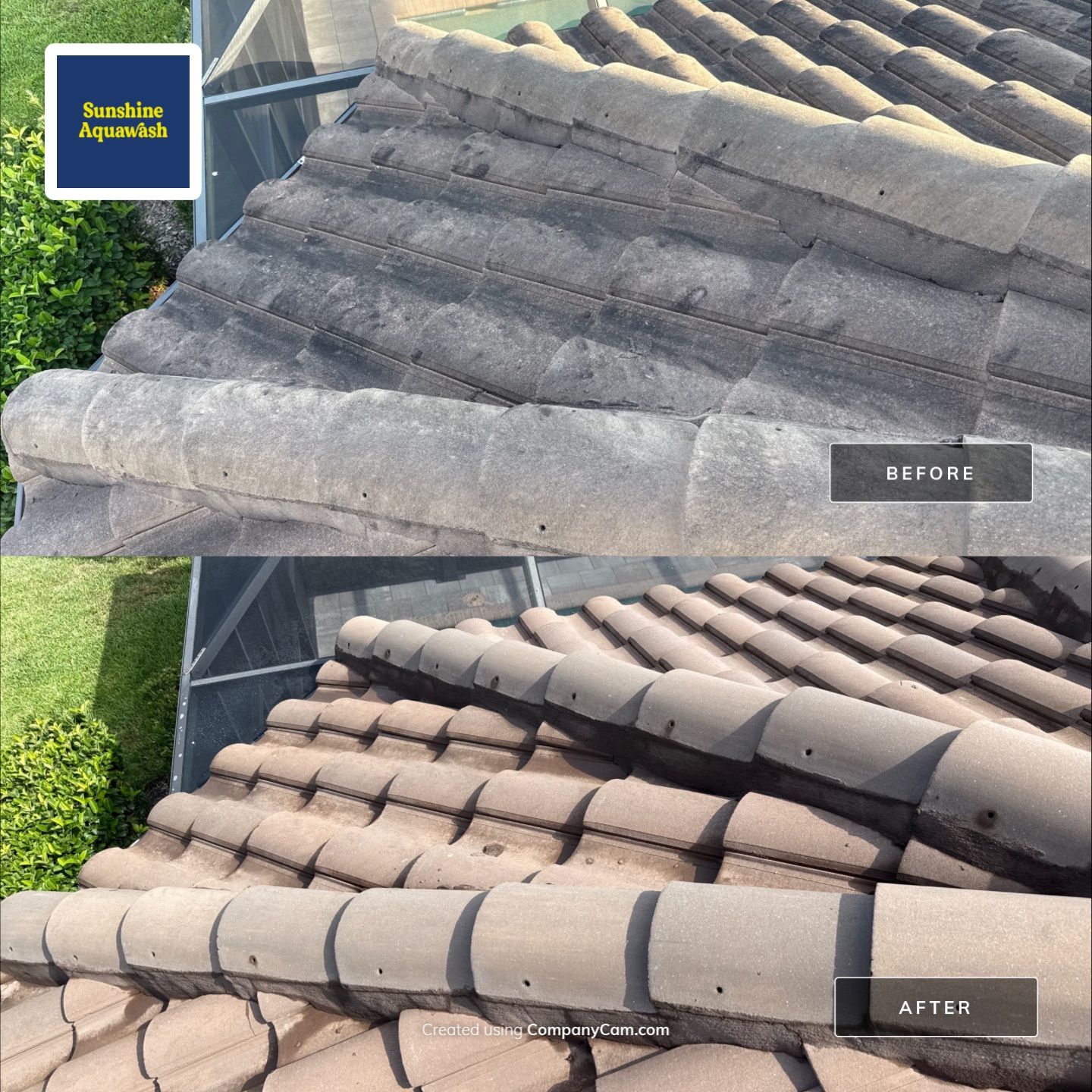 Soft Wash Roof Cleaning – Concrete Tile Roof | Artisan Lakes Esplanade, Palmetto, FL by Sunshine AquaWash