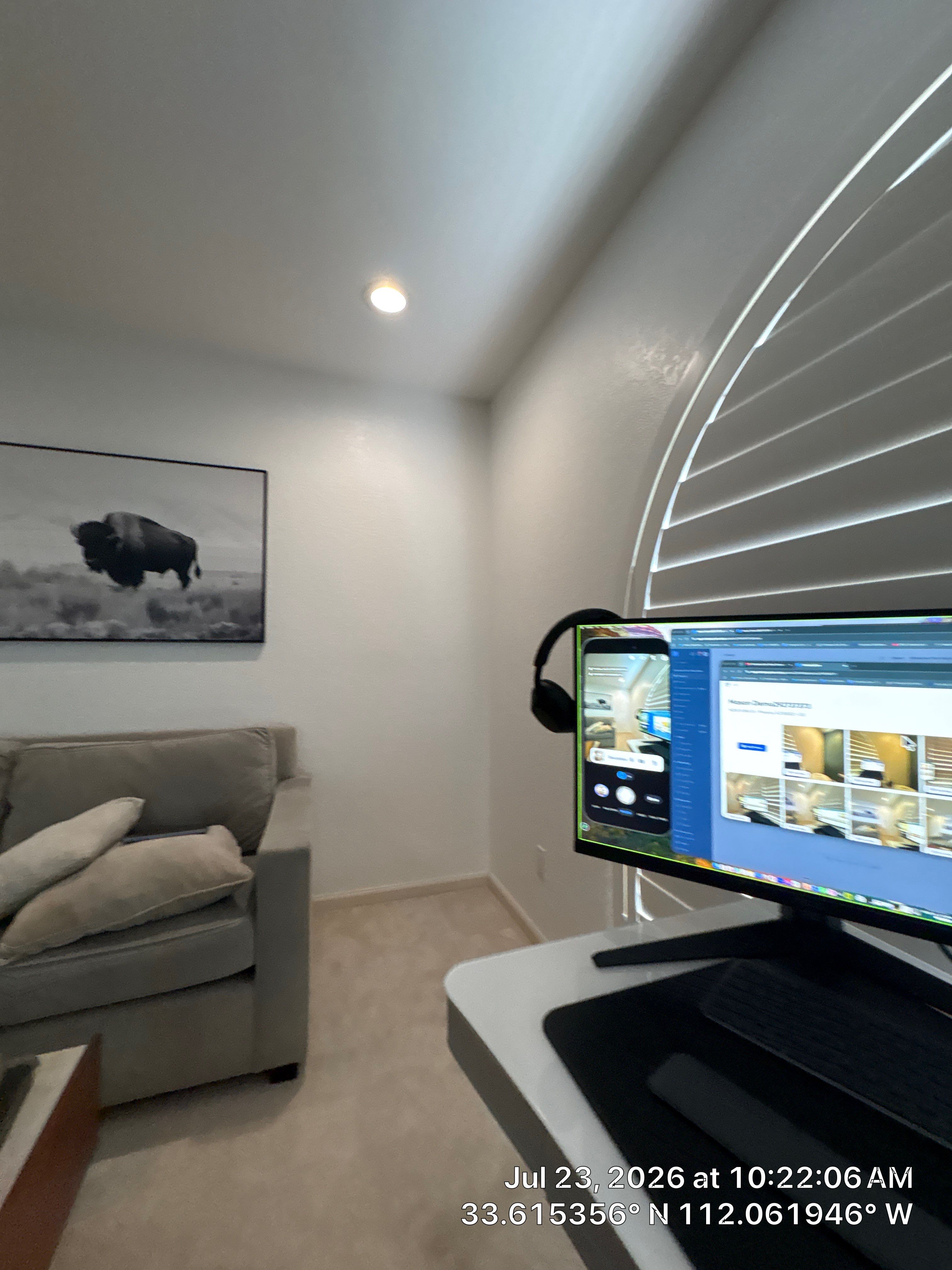 Custom Home Office Setup and Plantation Shutter Installation in Phoenix by CompanyCam Sales Demo