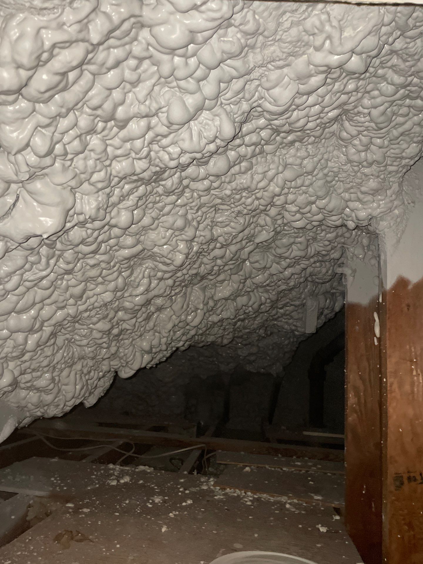 Attic Insulation using open cell spray foam by NYS Foam & Energy