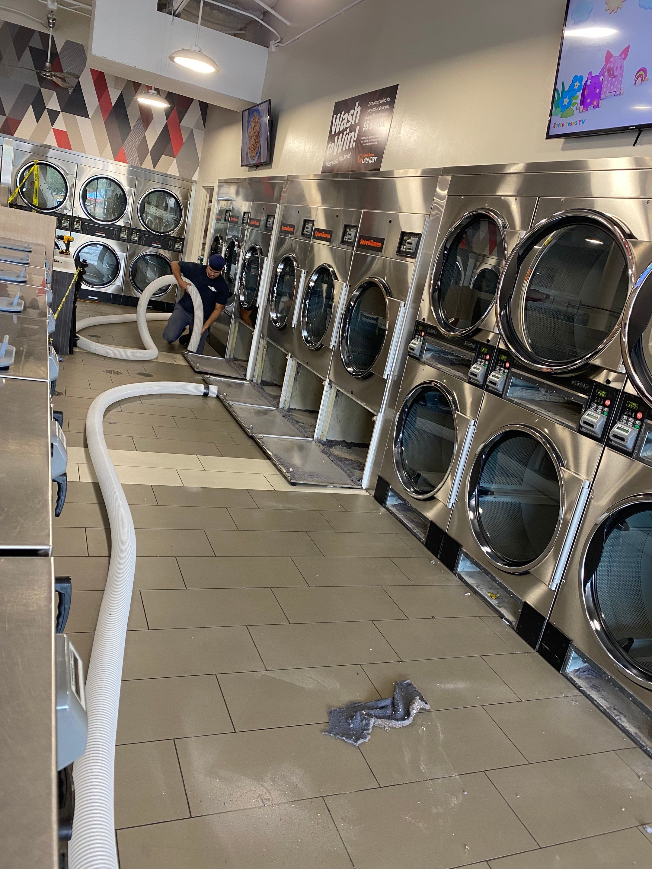 Laundromat Dryer Vent Cleaning Houston, Texas by Peach State Dryer Vents & Air Ducts