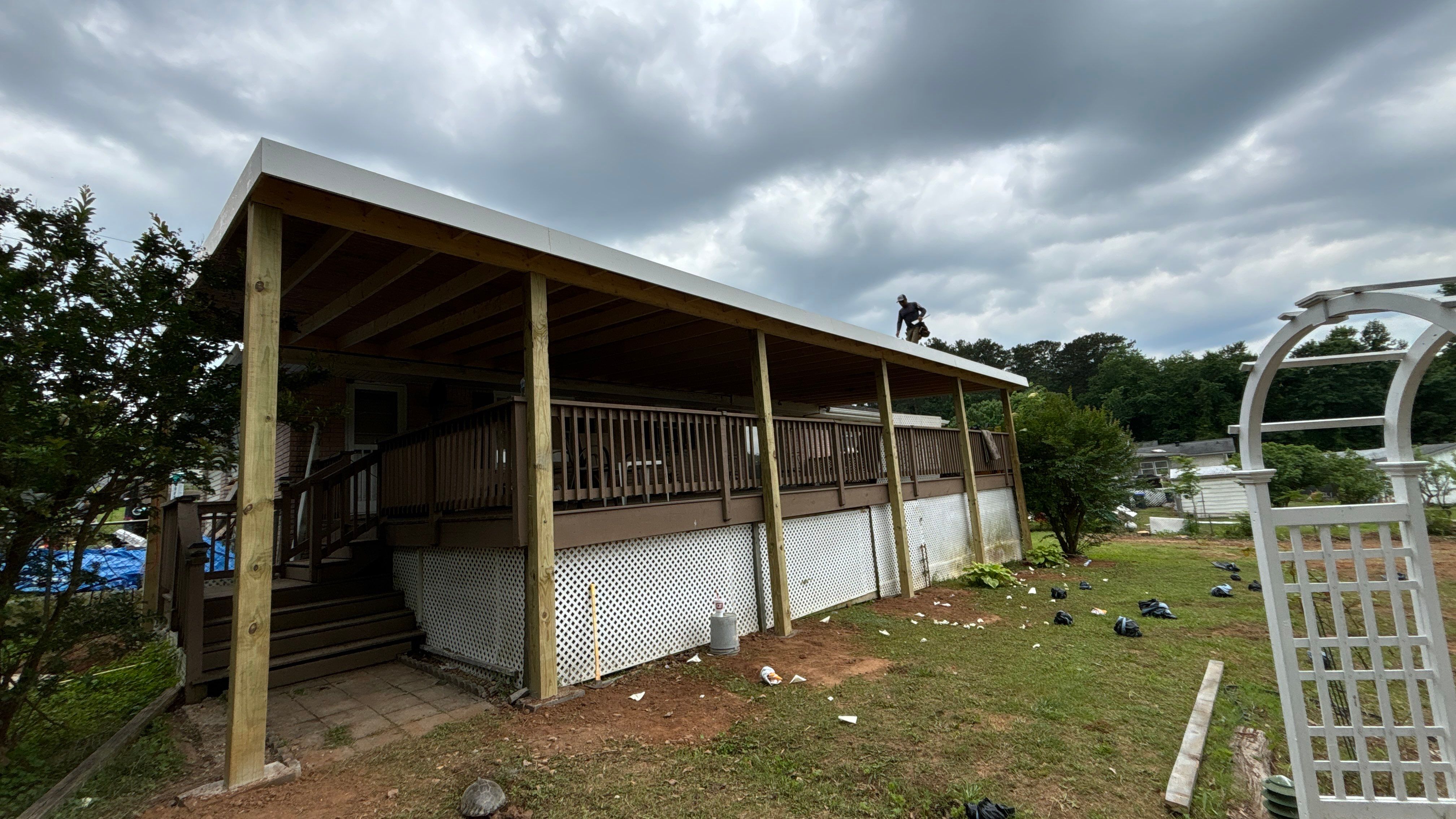 Cover porch by Deerfield Roofing LLC