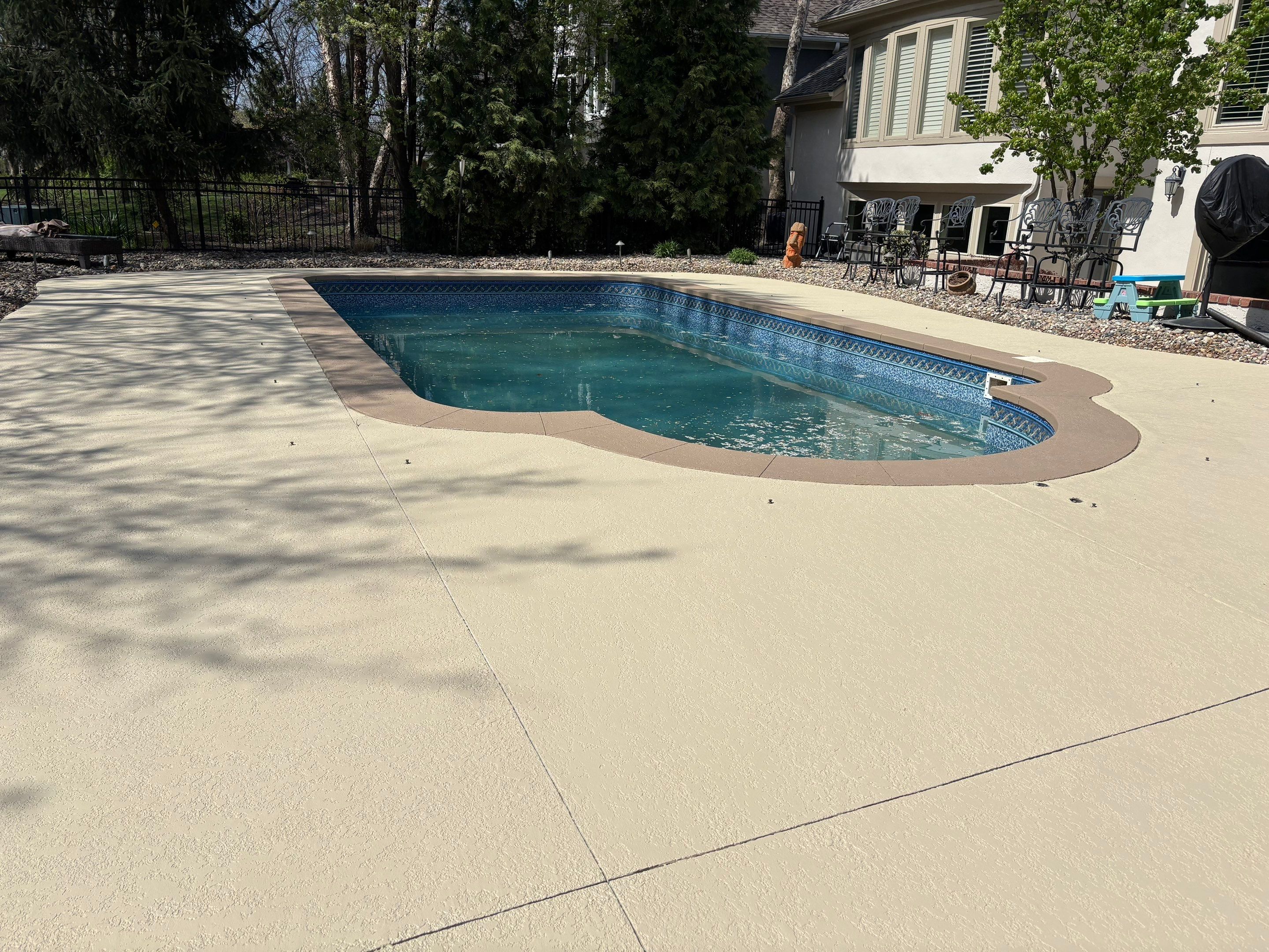 Pool Deck & Patio Resurface - Overland Park, KS by Big Red Decorative Concrete, LLC