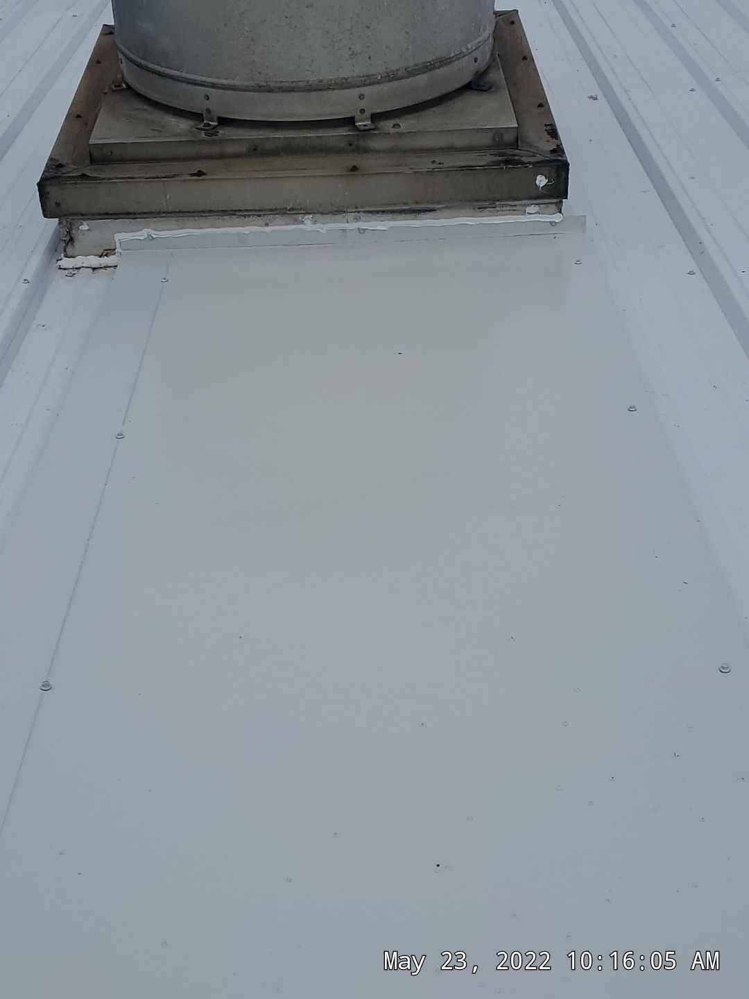 Commercial Roofing Installation using Aluminum Roofing panels by Hostetler Roofing