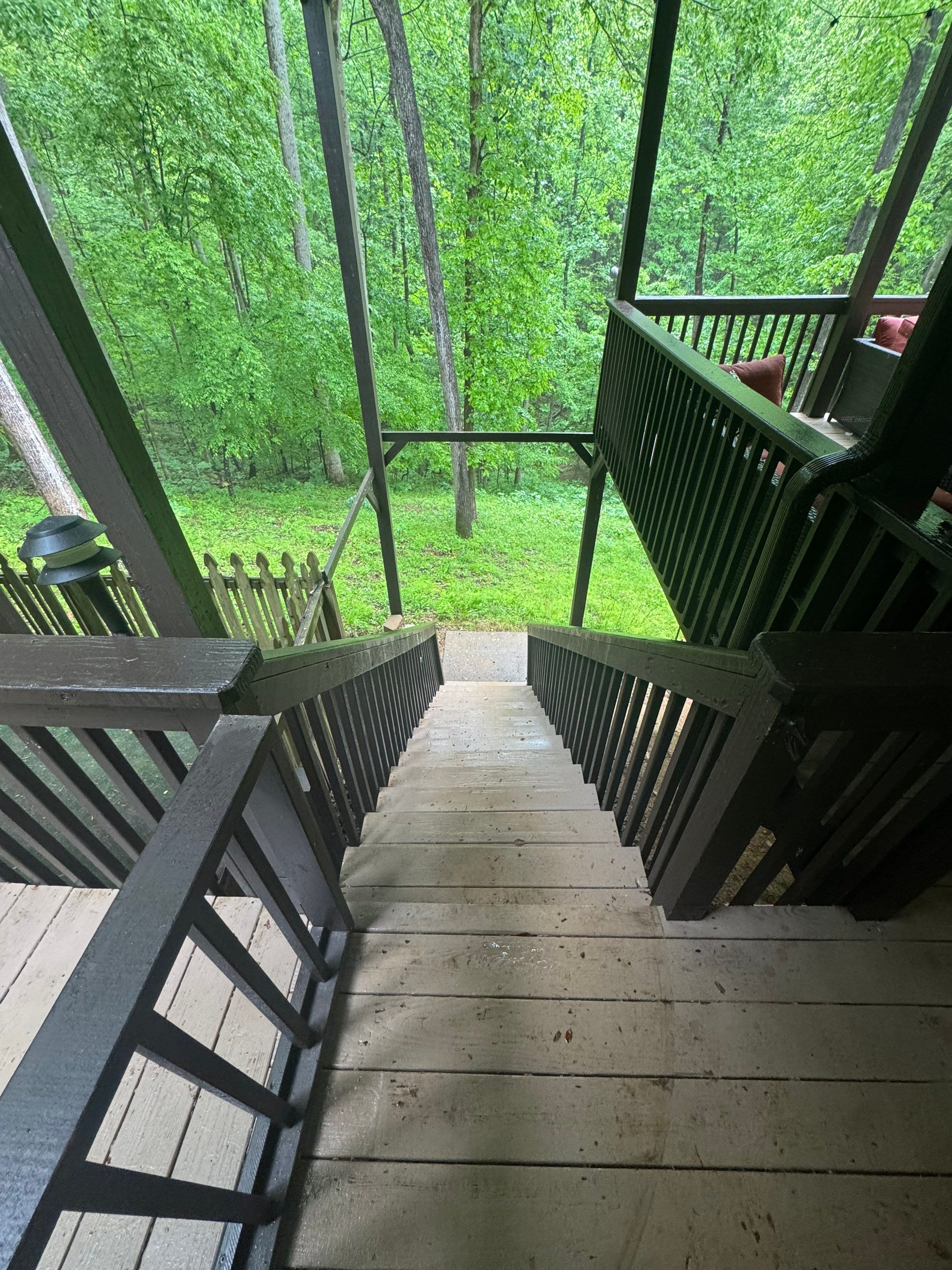 Pressure-Treated Deck Staircase Replacement and Railing Installation in Canton by Swift Home Renovations 