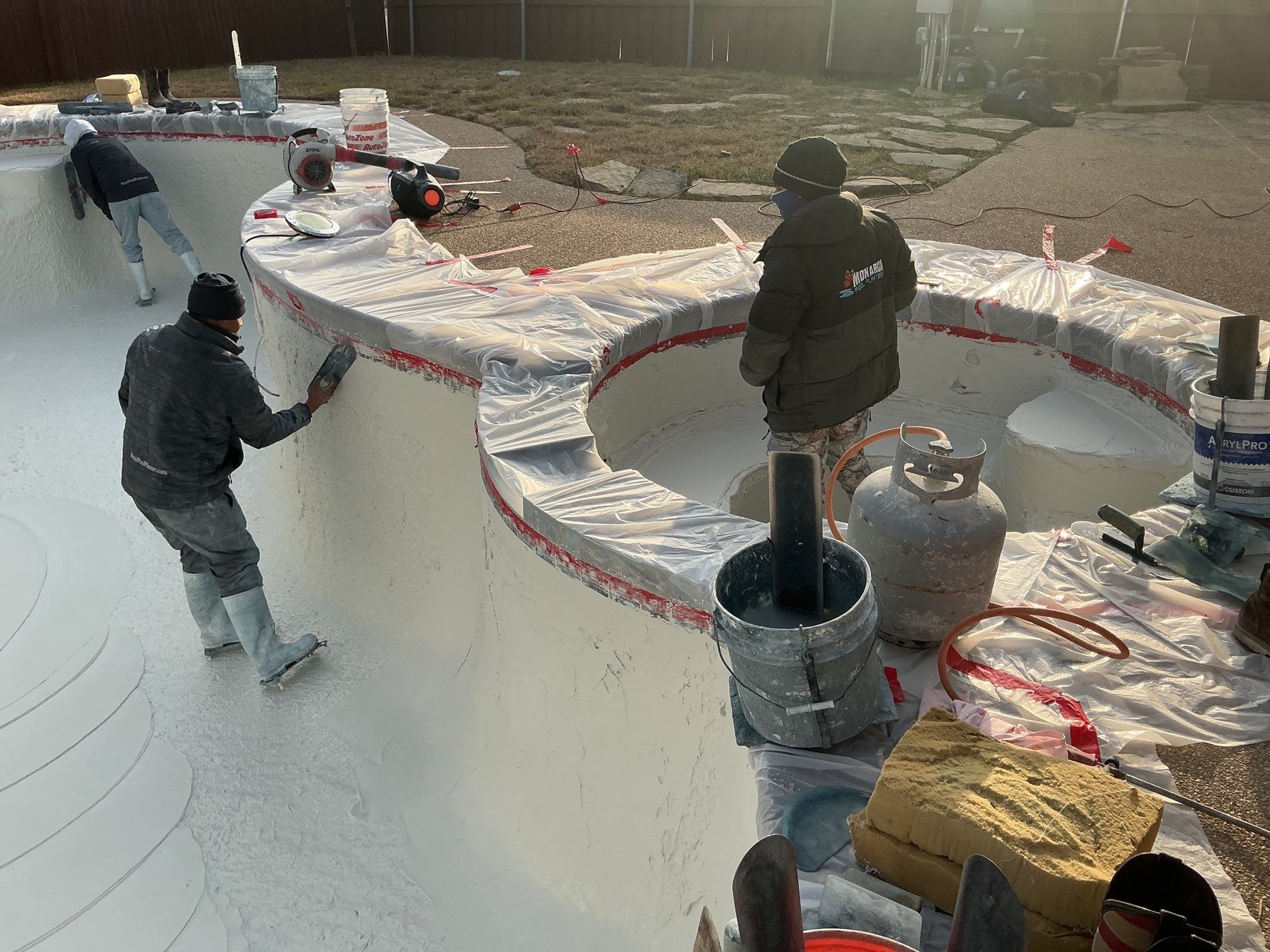 Freeform Pool and Spa Remodel with Fresh Plaster Finish by Pinnacle Pools and Spas - DFW