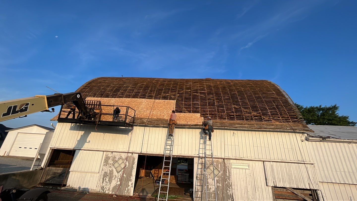 Barn Roofing Installation using GAF Timberline HDZ Charcoal by Nitro Roofing and Construction