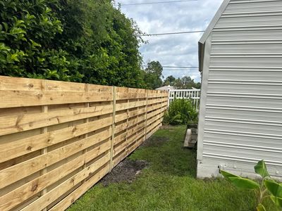 Wood Fence Installation using Wood Pressure Treated Fence 
