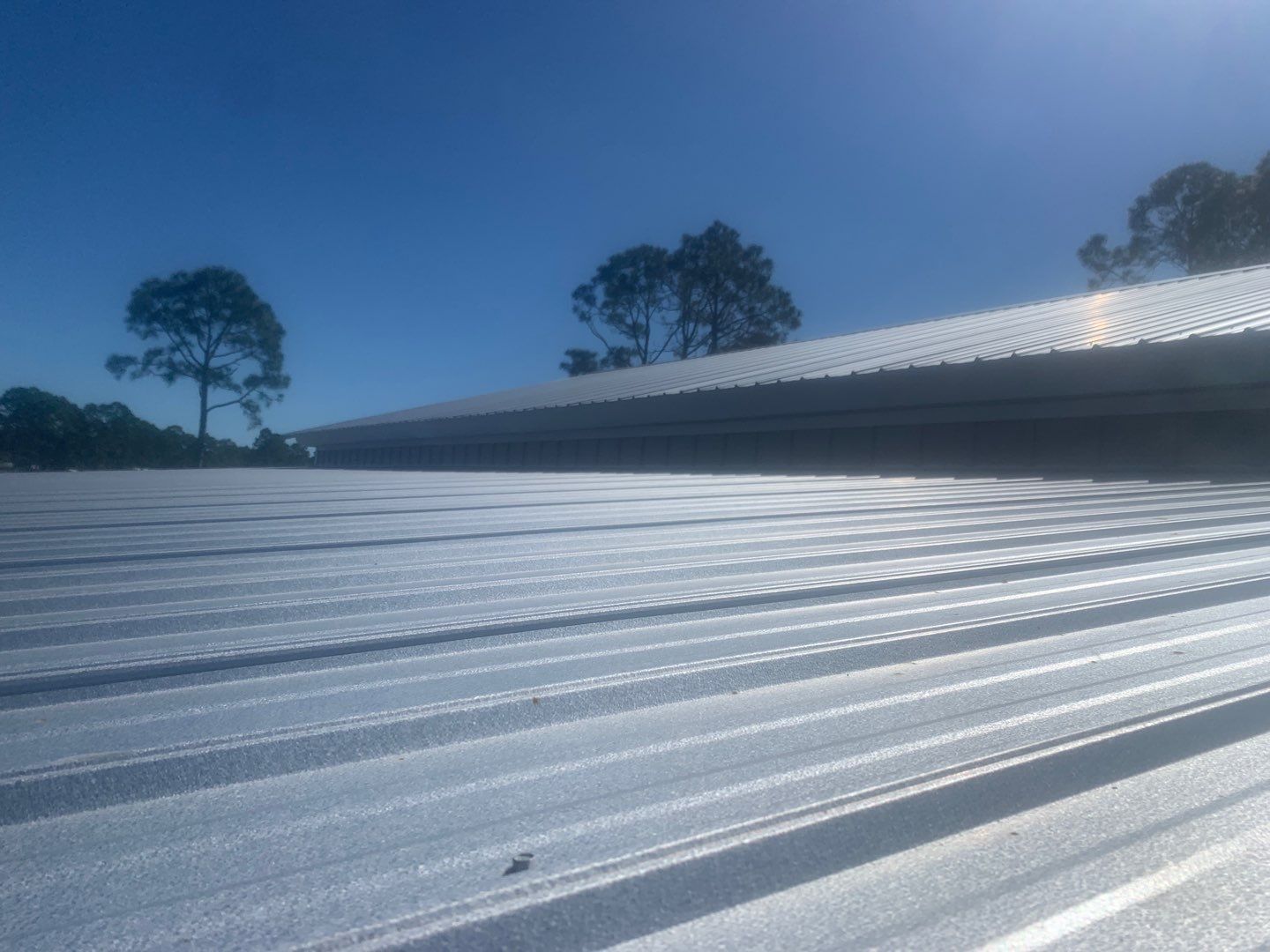 Soffit and Fascia on a metal building by Gutter Professors