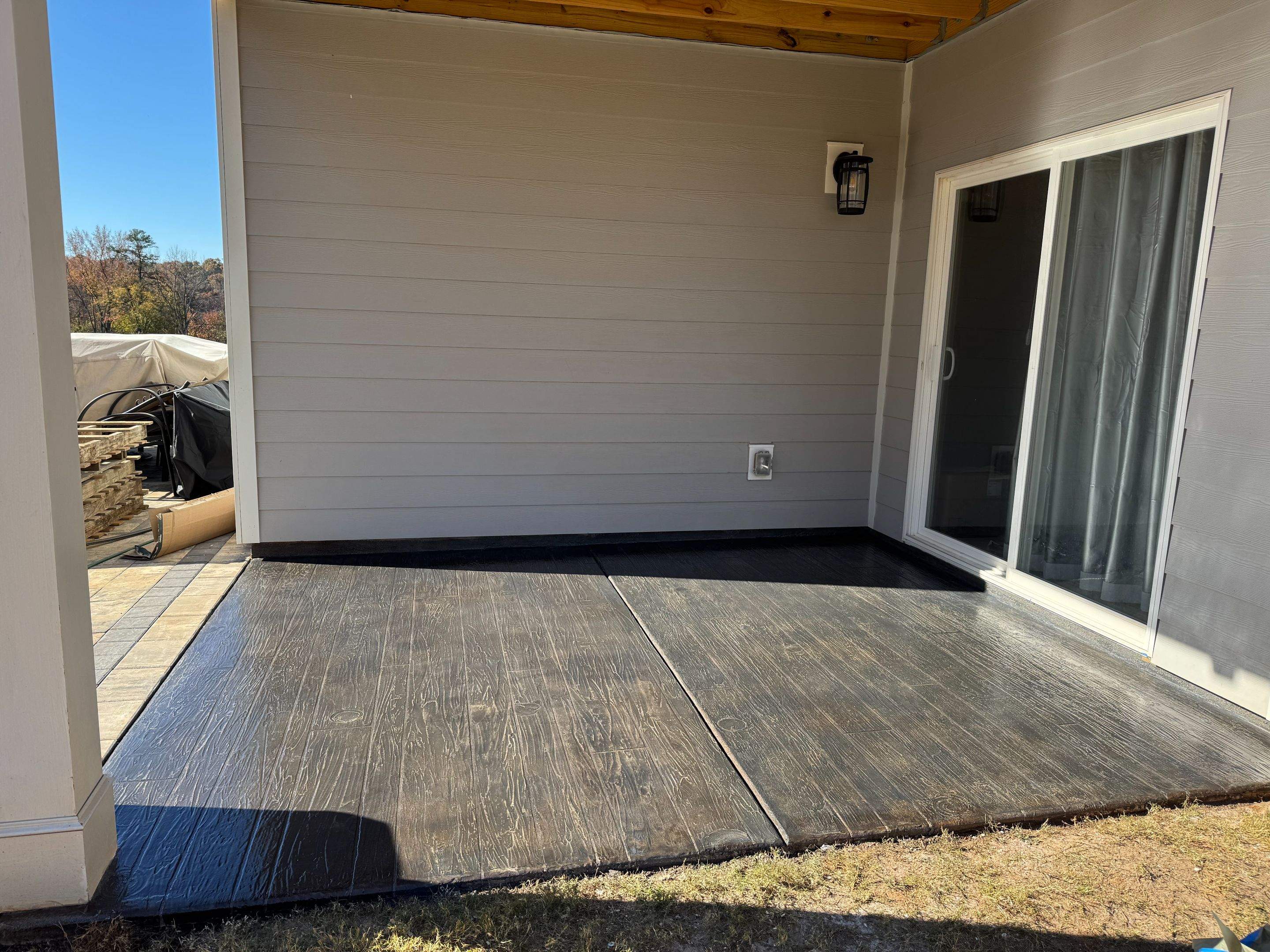 Custom Patio Overlay patios, Custom Flake Garage and Basement by Endure Concrete Coatings