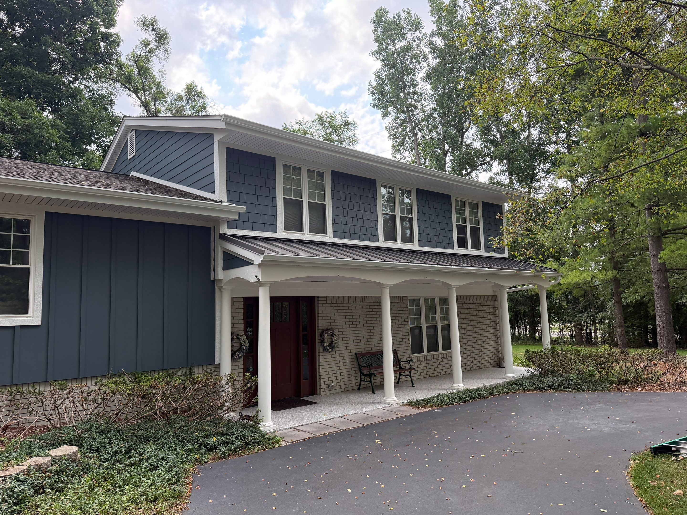 James Hardie Siding Replacement & Metal Roof by Bloomfield Construction & Restoration