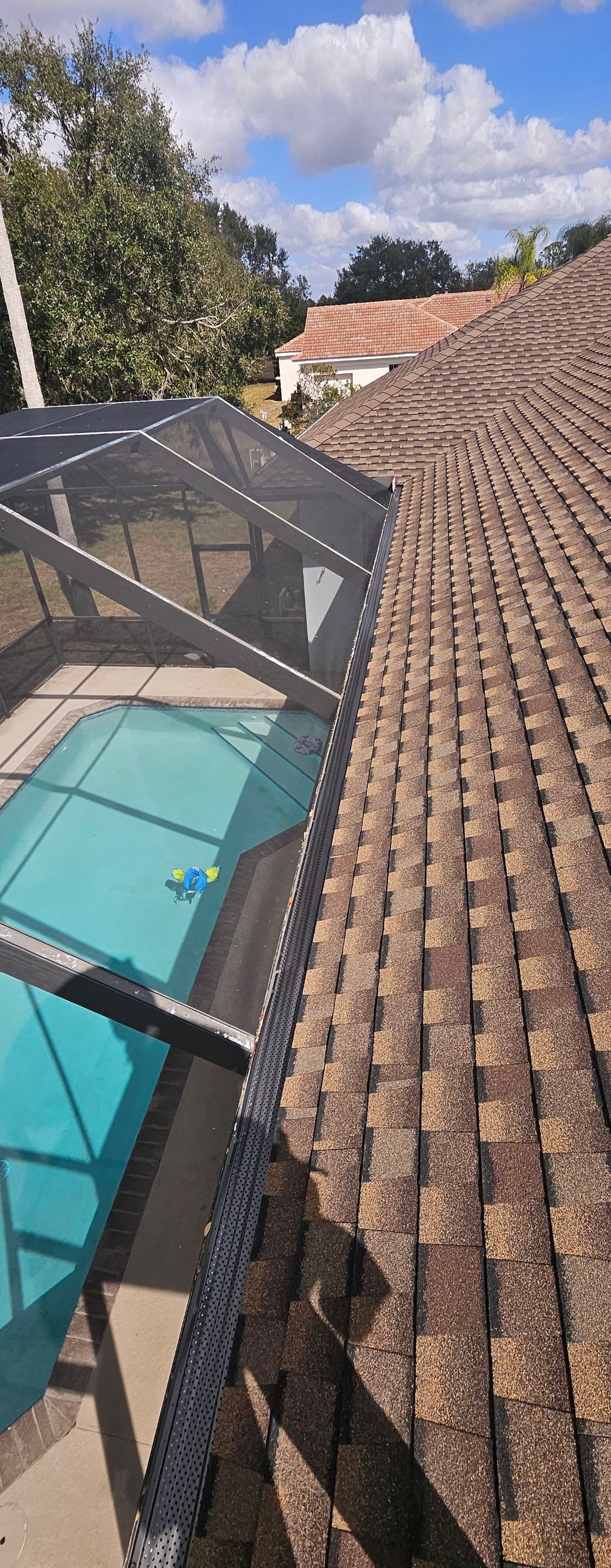 Gutter Guards Installation and New seamless gutters using Leaf Guard in Bradenton Fl by Gutter Professors