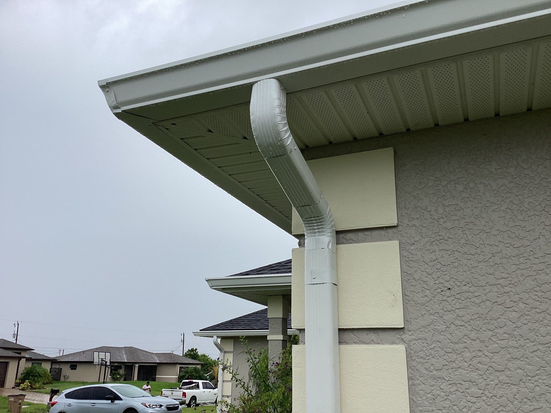 Seamless Gutters Project in Cape Coral Fl by Gutter Professors