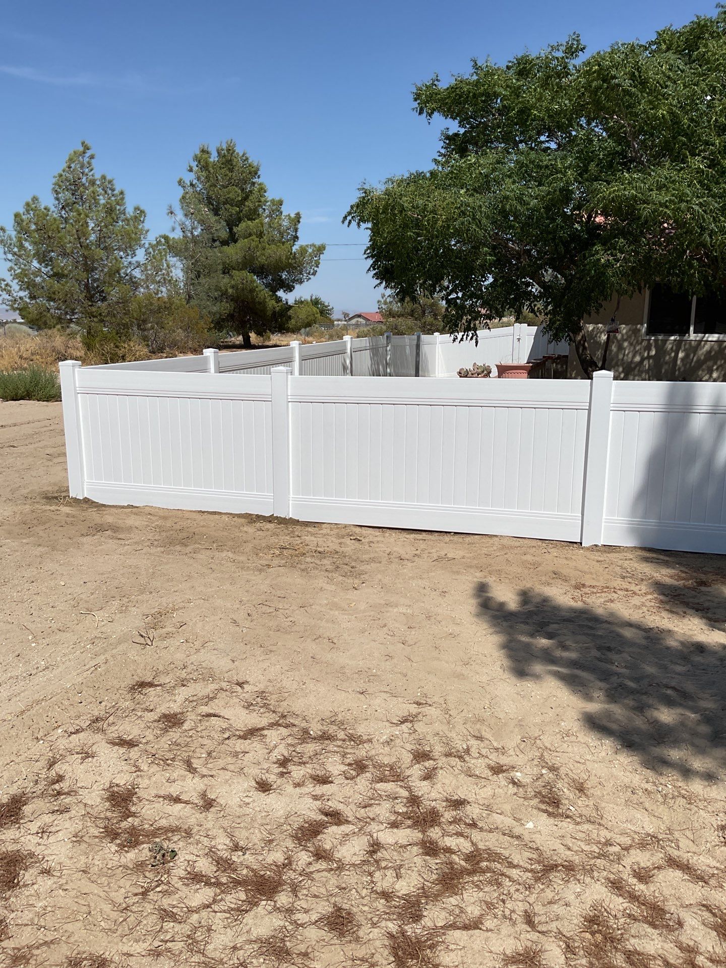 4ft White Vinyl & Chain link Slider Gate with Solar Motor by Fence Guys Inc. 