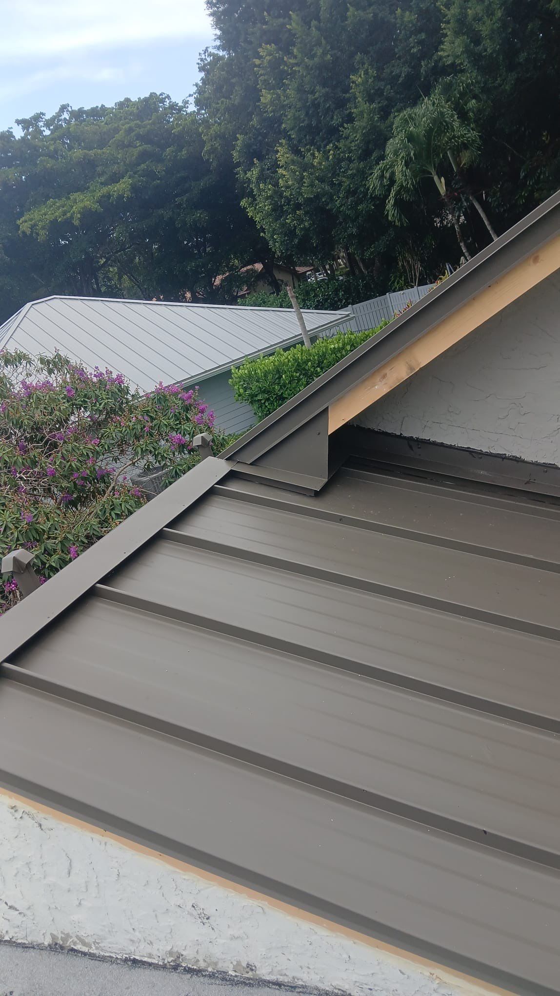 Residential Standing Seam Metal and Polyglass Flat Roof Replacement Boca Raton by AJF ROOFING INC