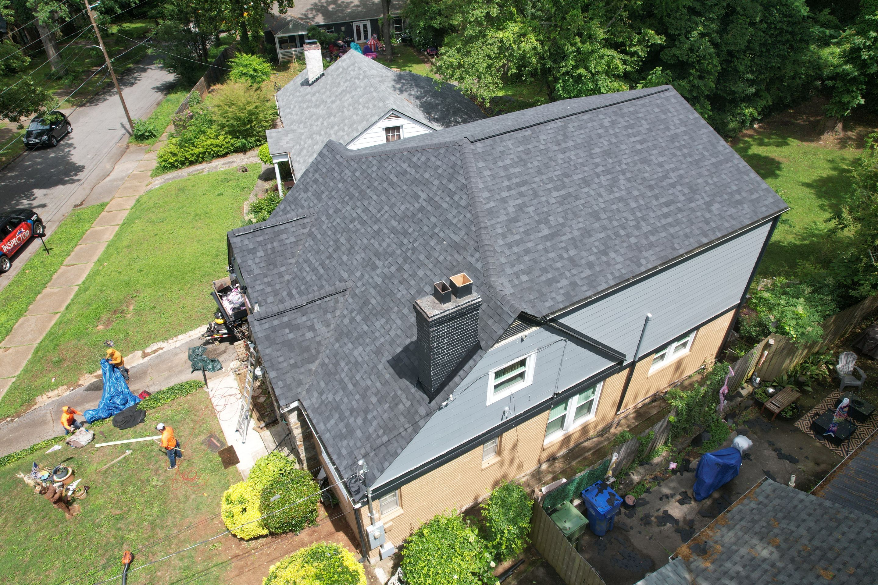 Residential Roof Replacement using Owens Corning Trudef Twilight Black by Inspector Roofing and Restoration