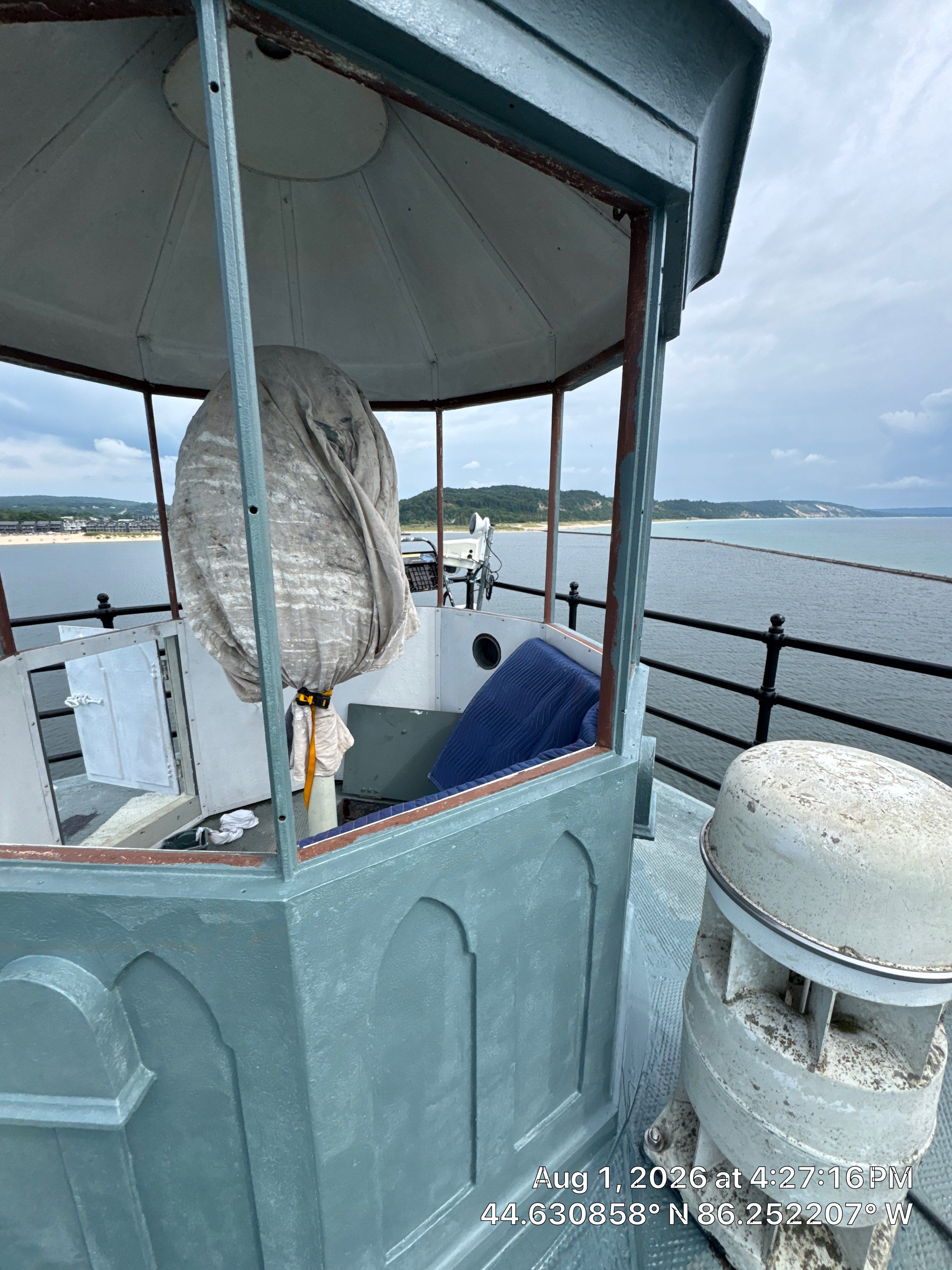 Historical Restoration and Coating of Frankfort North Breakwater Lighthouse by Finkle Preservation & Construction 