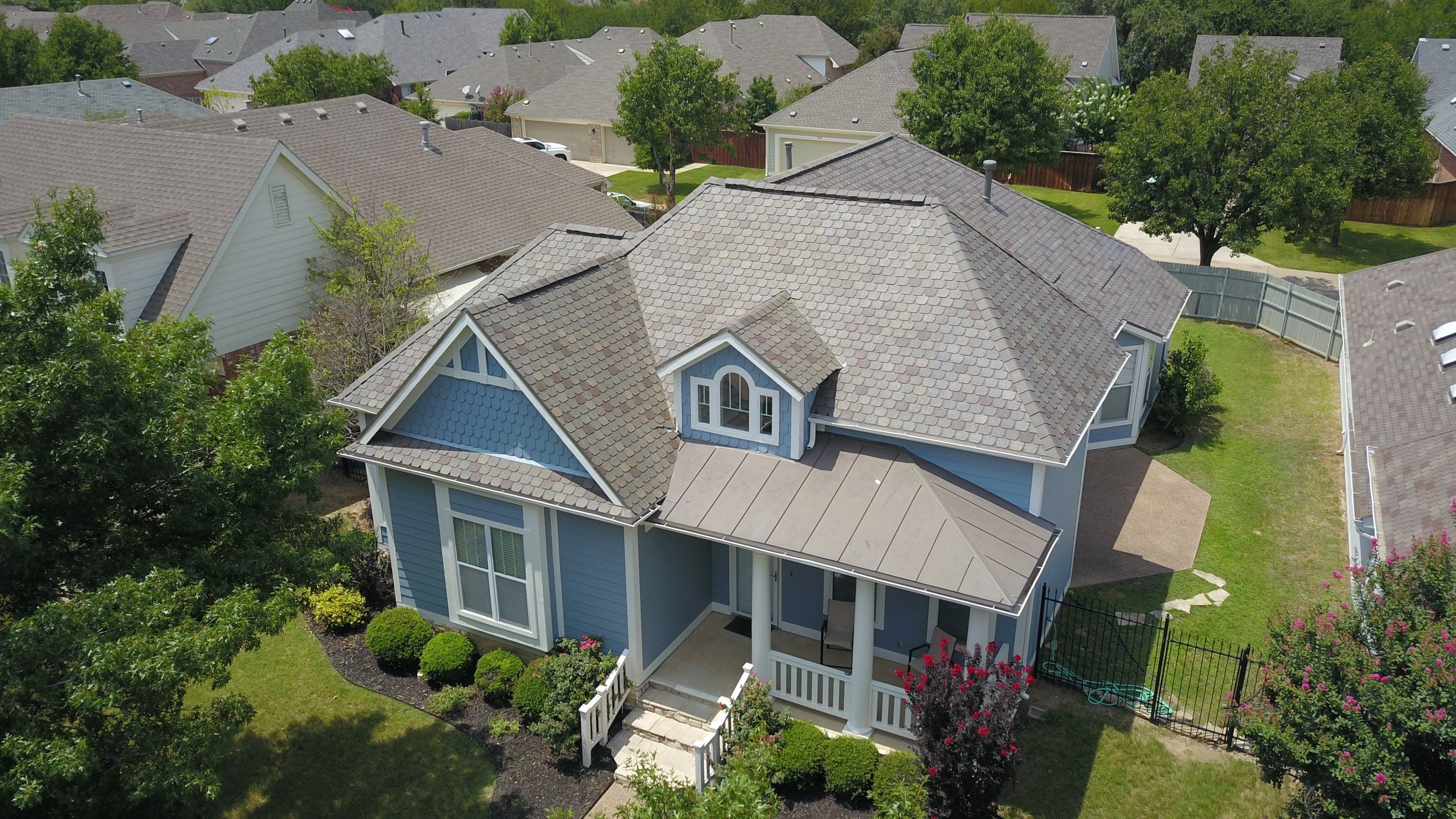 Residential Roofing Installation using F-WAVE Synthetic Shingle by High Performance Restoration