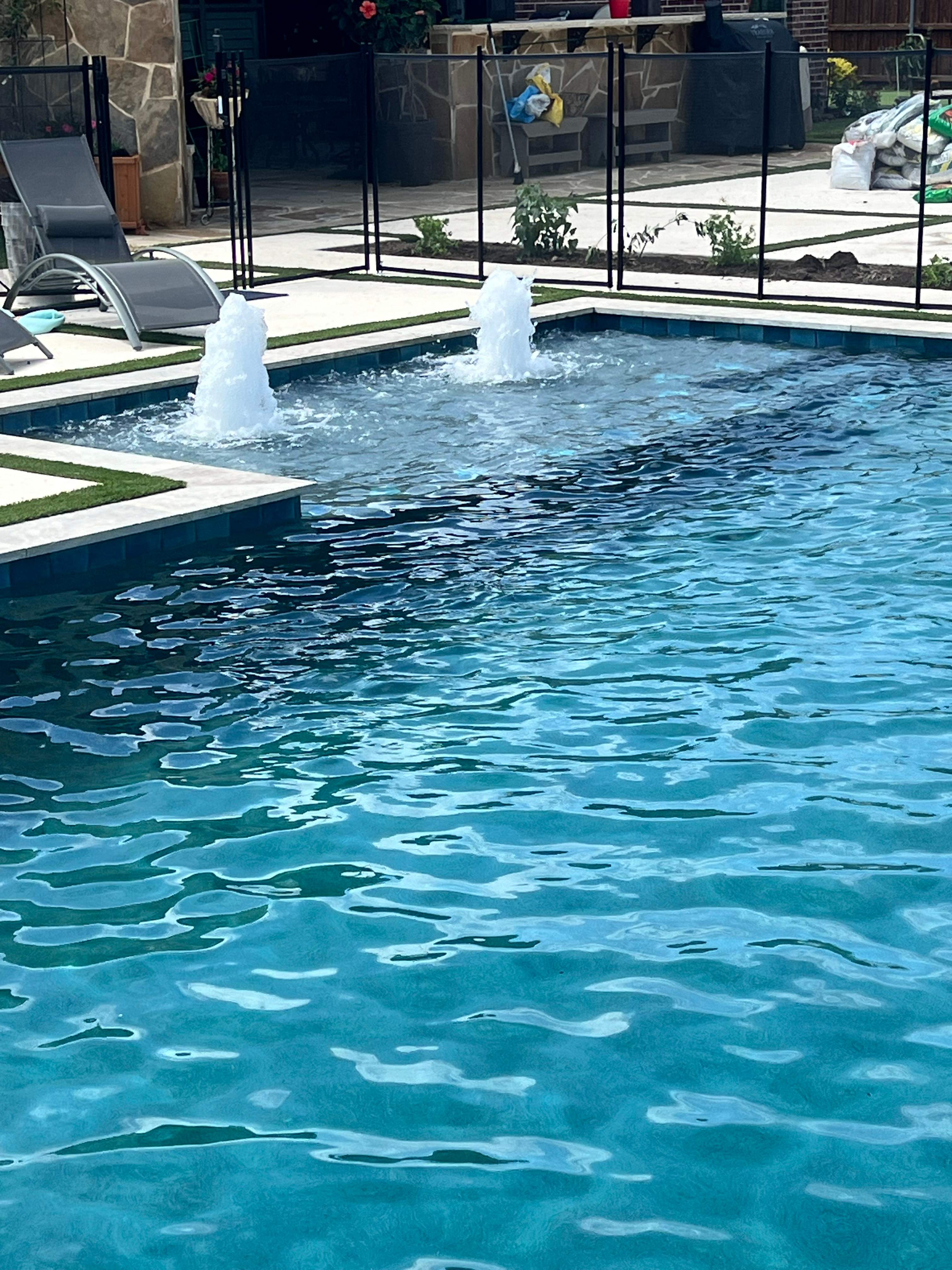 Geometric Pool with Raised Spa and Slide by Pinnacle Pools and Spas - DFW