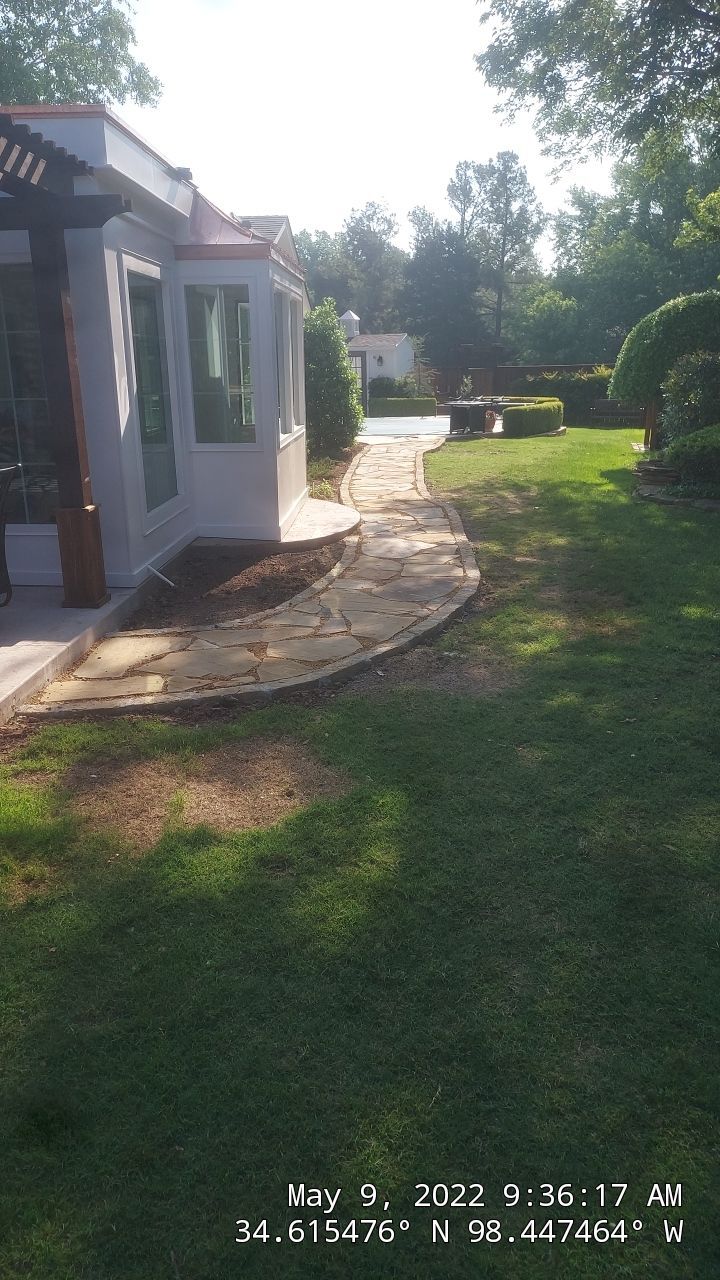 Flagstone walkway using Flagstone  by Clays Services Inc