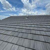 Westlake Plantation Slate Like Dark Charcoal Blend by Total Roofing System The Metal Roof Experts