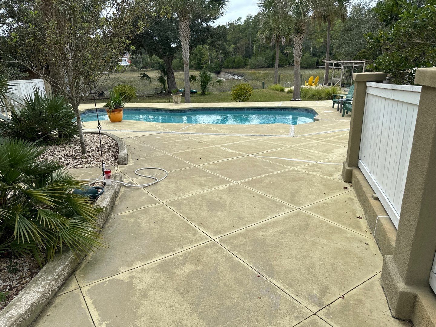 Concrete Pool deck with AcryFin by DuraSeal