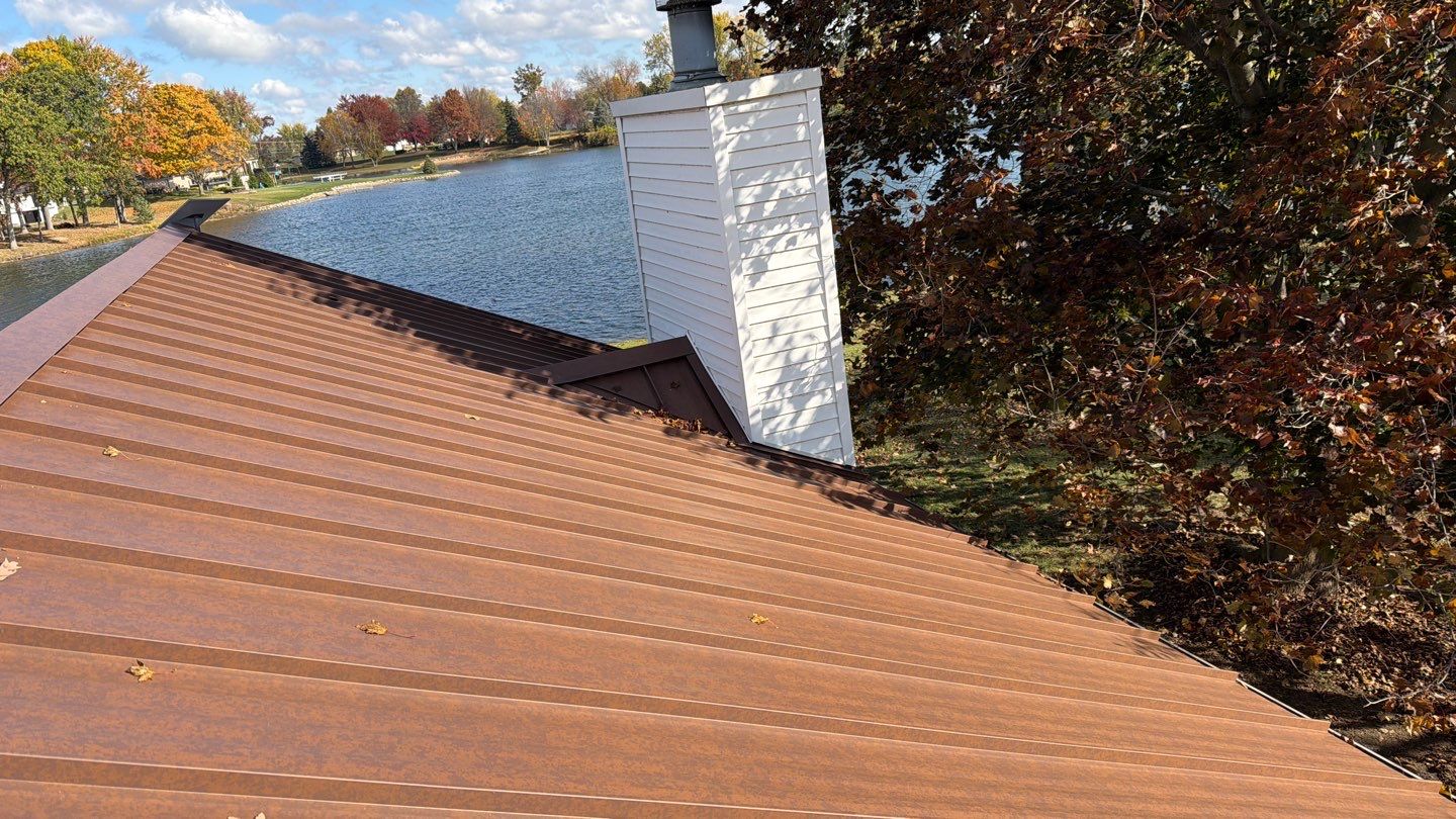 Roof Replacement using MS Standing Seam Roof Western Rust by 180 Contractors