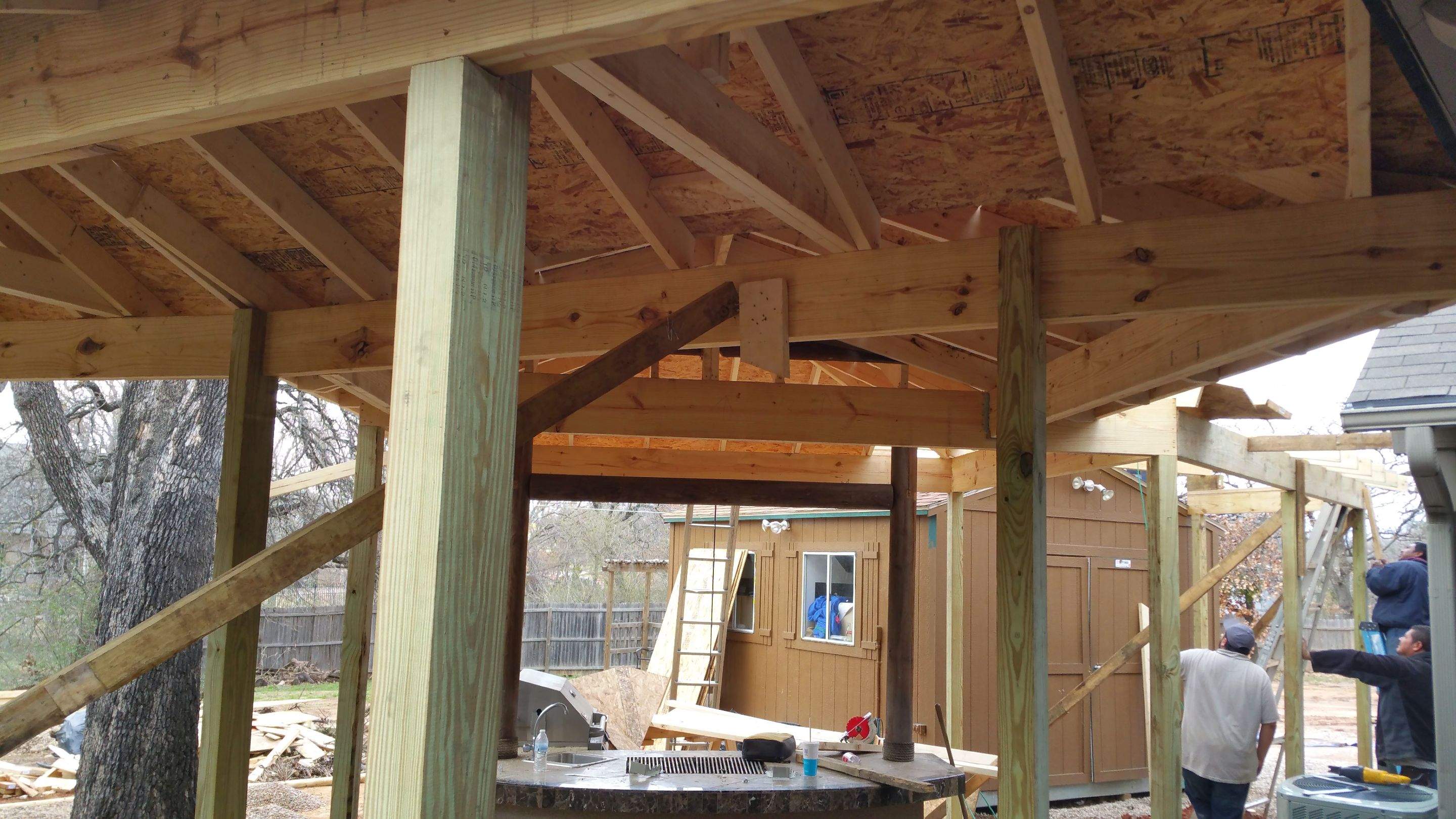 Covered Walkway Patio for a Private School by First United Roofing & Construction